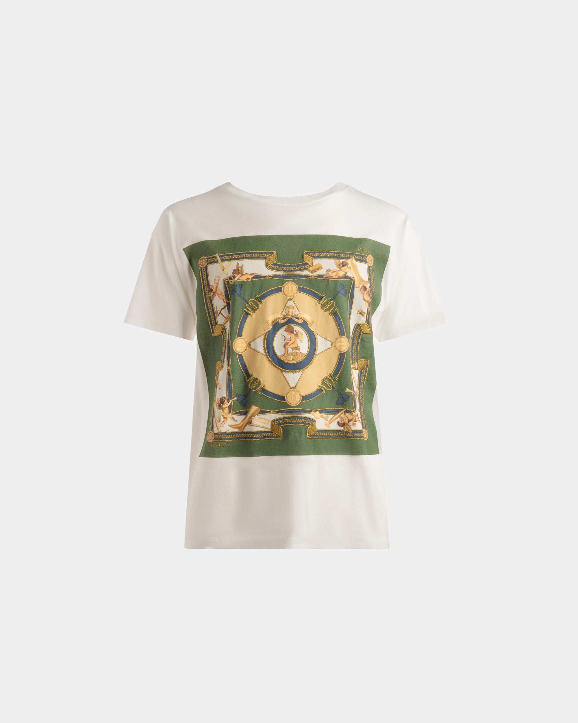 T-Shirt Imprimé En Coton Blanc - Homme - Bally - 01