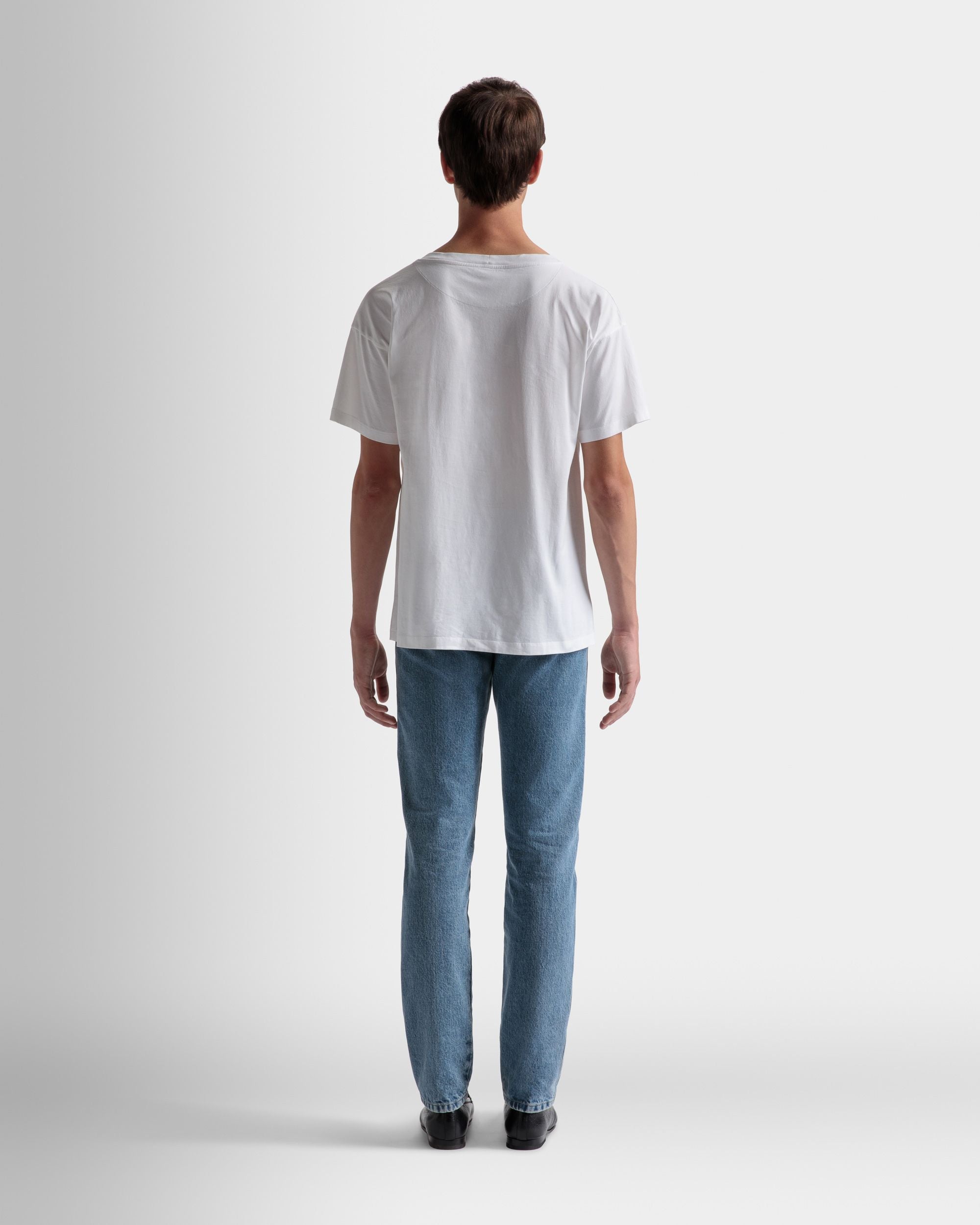 T-Shirt Imprimé En Coton Blanc - Homme - Bally - 06