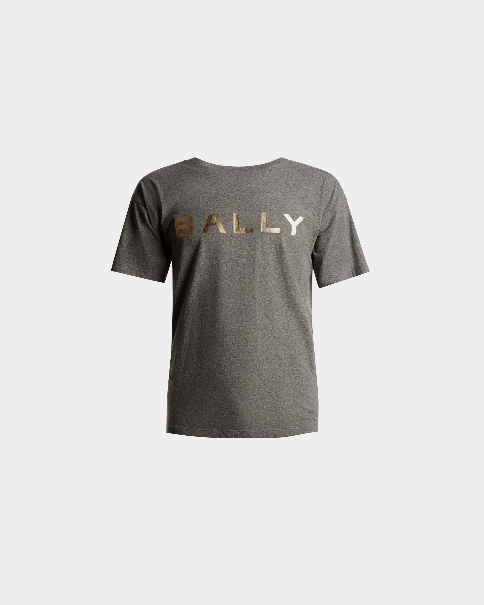 Camiseta Con Logotipo De Algodón En Gris Jaspeado - Hombre - Bally - 01