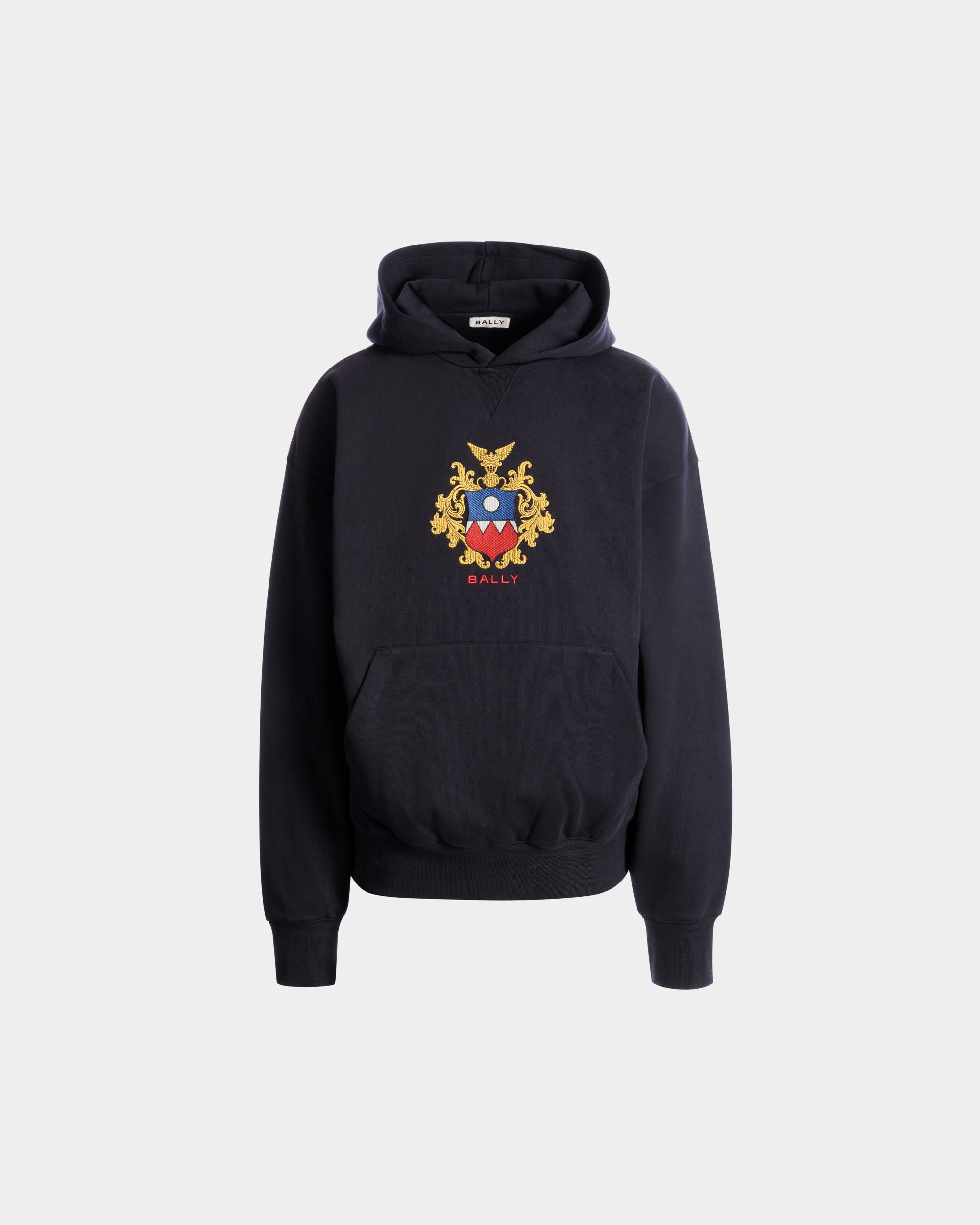 Sudadera Con Capucha Y Logotipo Bally Crest De Algodón Navy Blue - Hombre - Bally - 01
