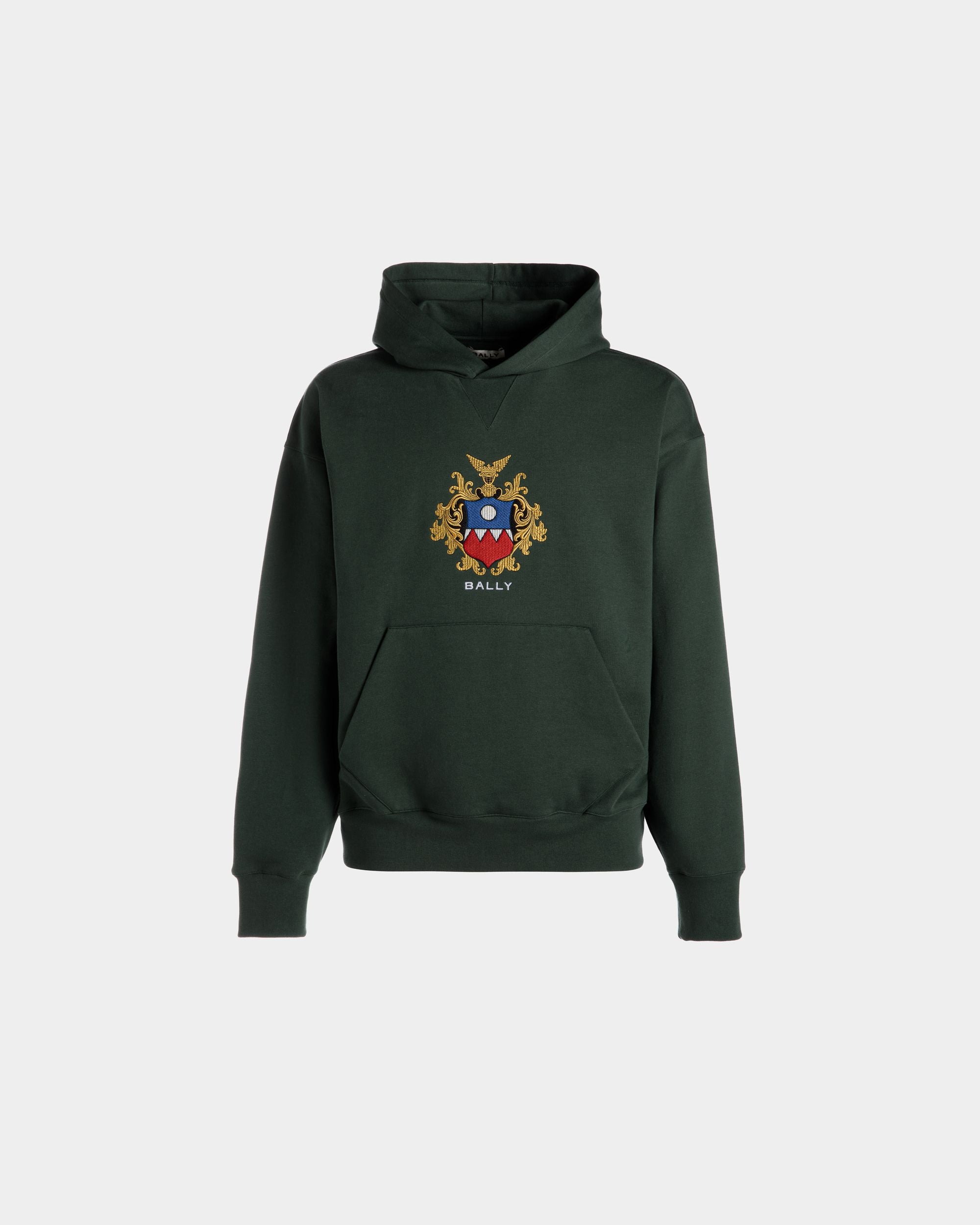 Kapuzenpullover Aus Baumwolle In Bottle Green Mit Bally Crest Logo - Herren - Bally - 01