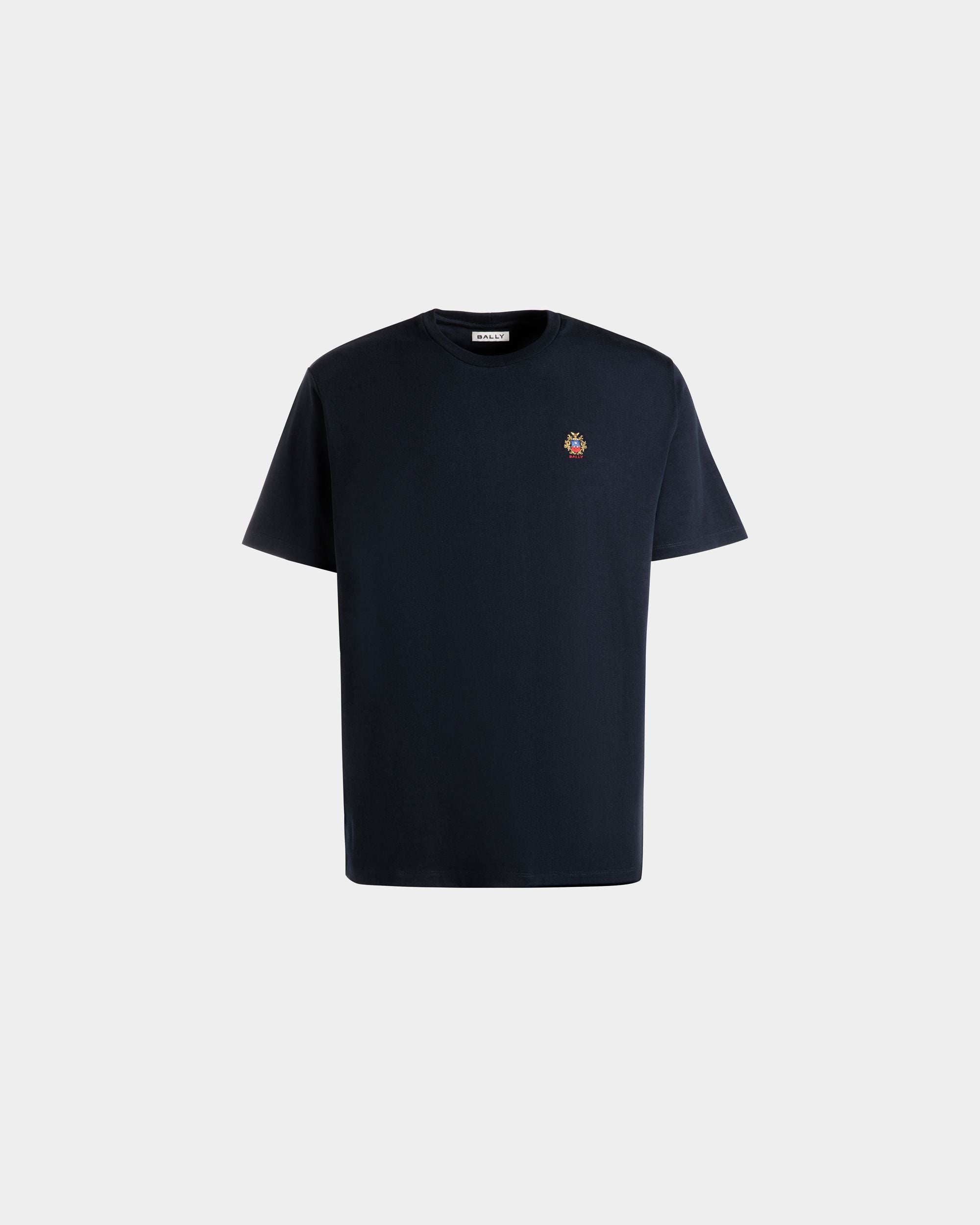 T-Shirt Avec Logo Bally Crest En Coton Navy Blue - Homme - Bally - 01