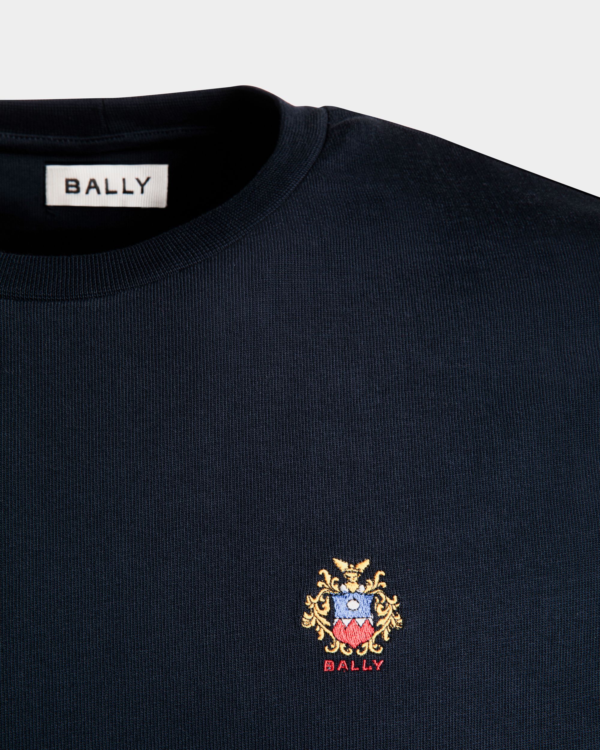T-Shirt Avec Logo Bally Crest En Coton Navy Blue - Homme - Bally - 04