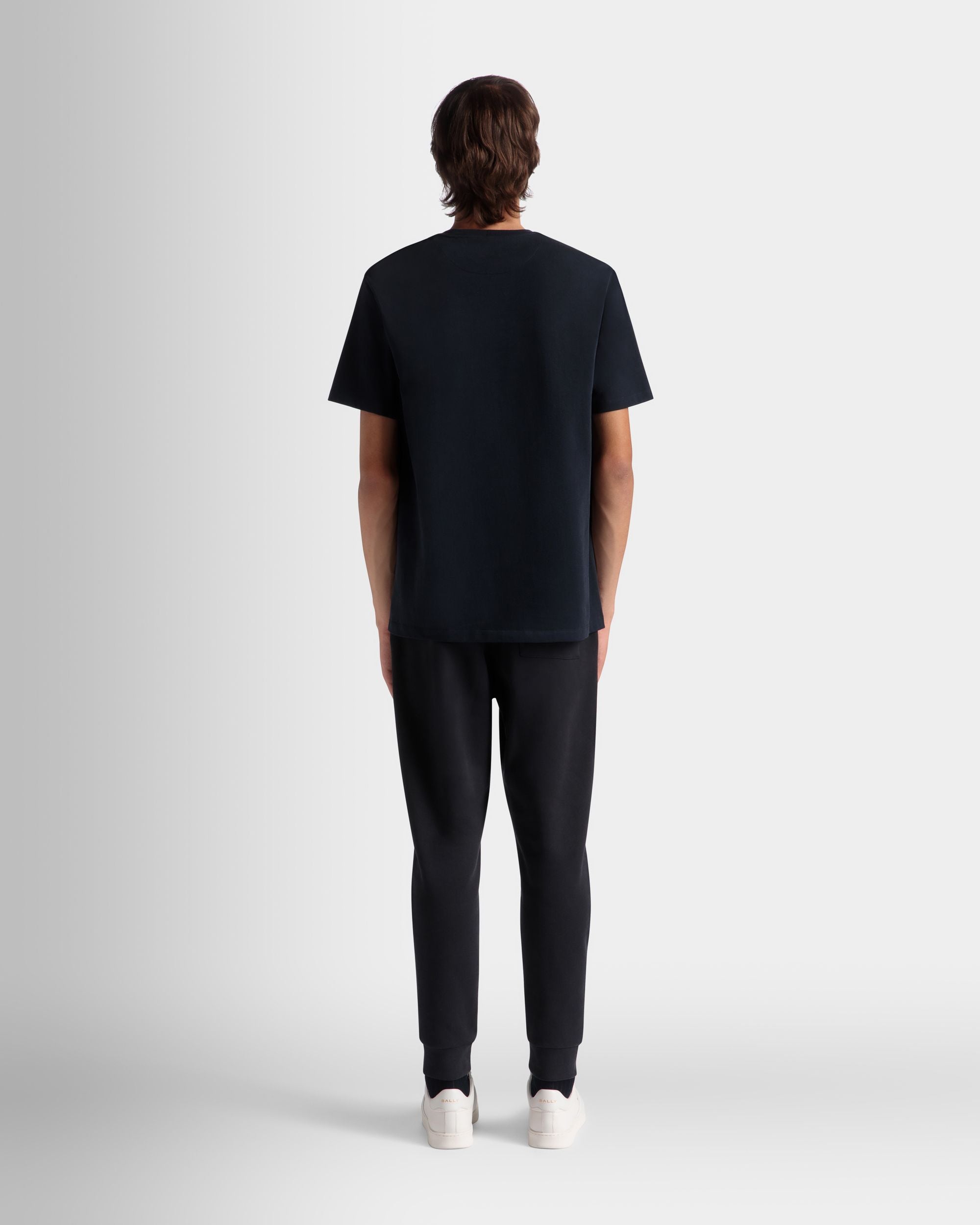 T-Shirt Avec Logo Bally Crest En Coton Navy Blue - Homme - Bally - 06