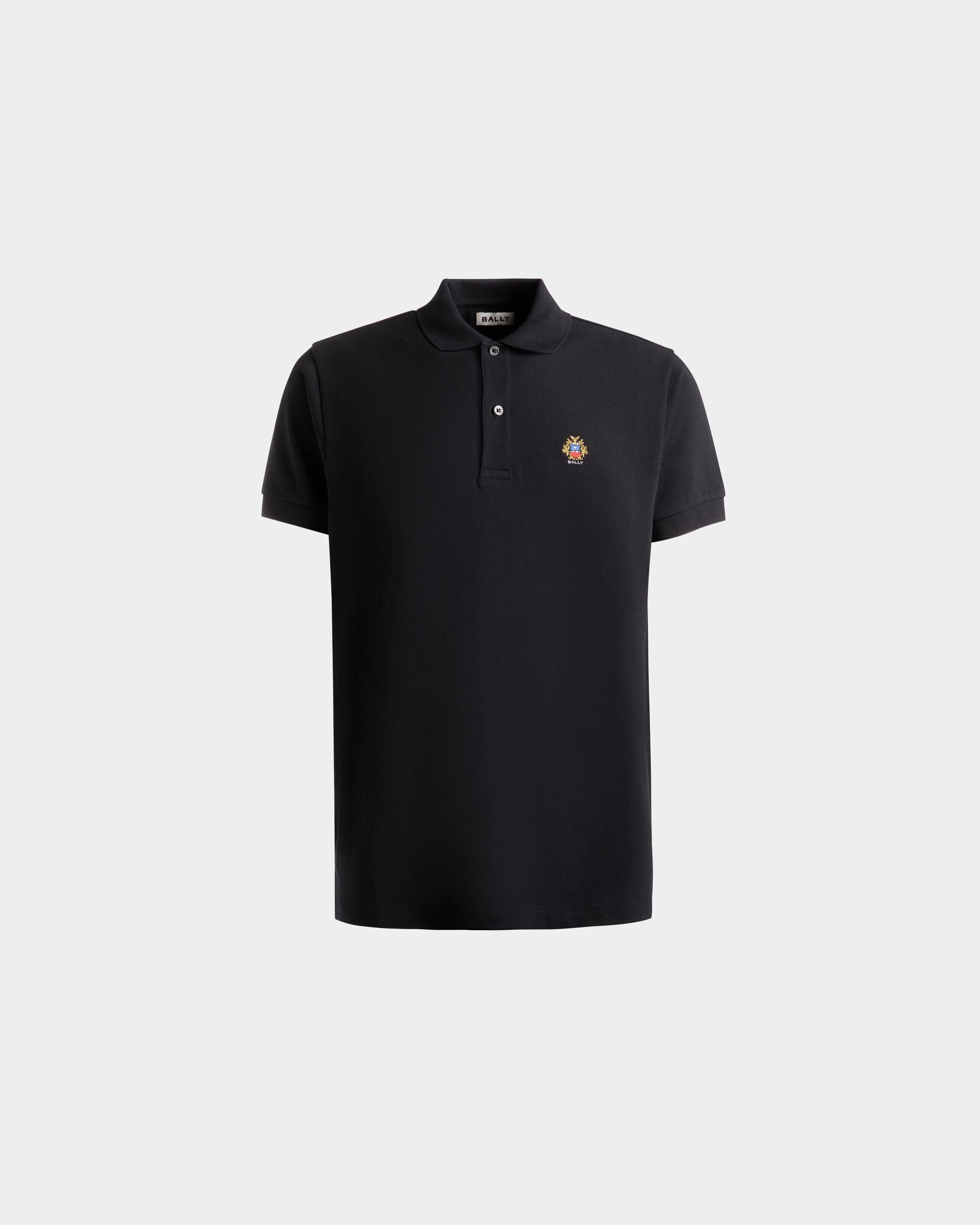 Poloshirt Aus Baumwolle In Schwarz Mit Bally Crest Logo - Herren - Bally - 01