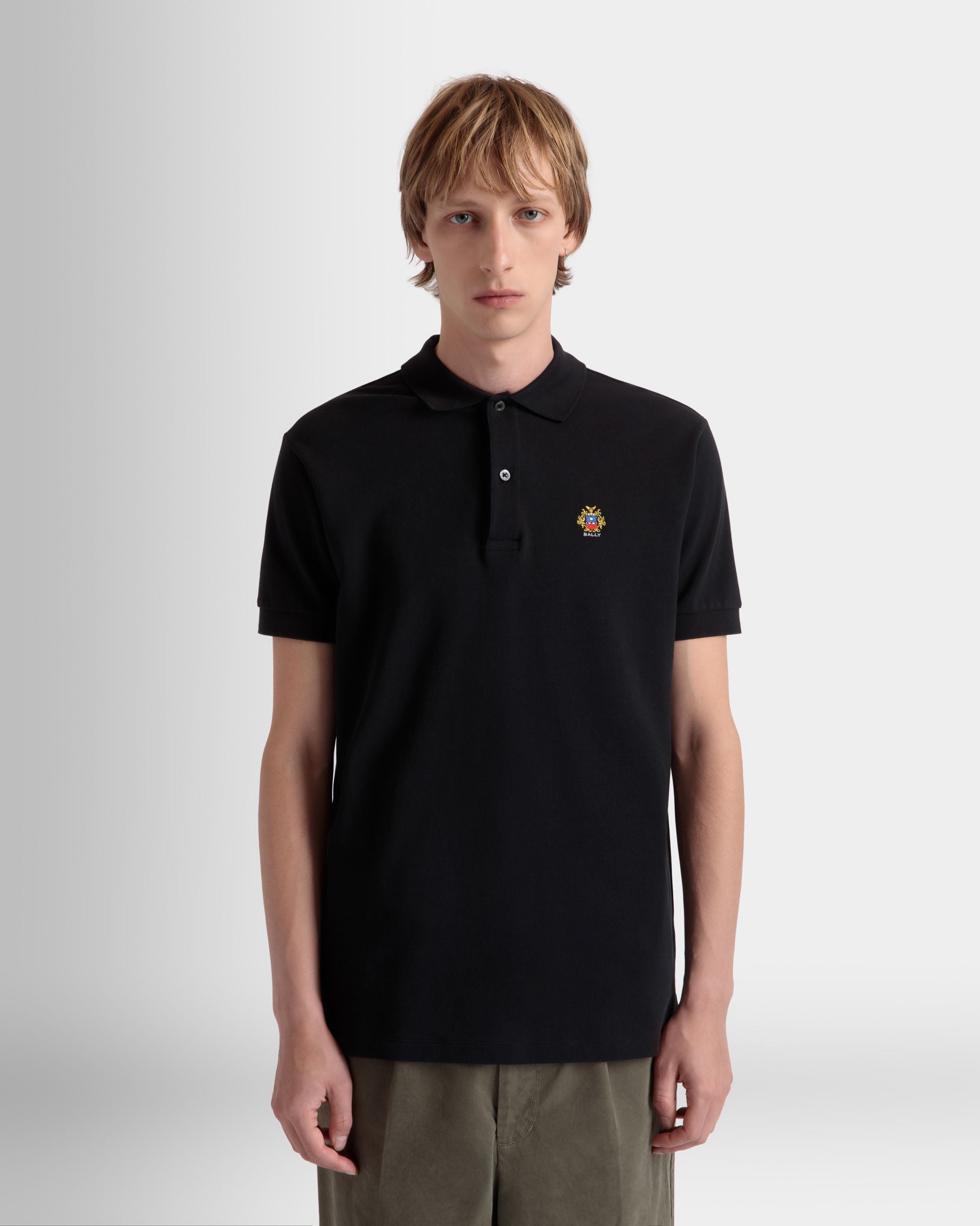 Poloshirt Aus Baumwolle In Schwarz Mit Bally Crest Logo - Herren - Bally - 05