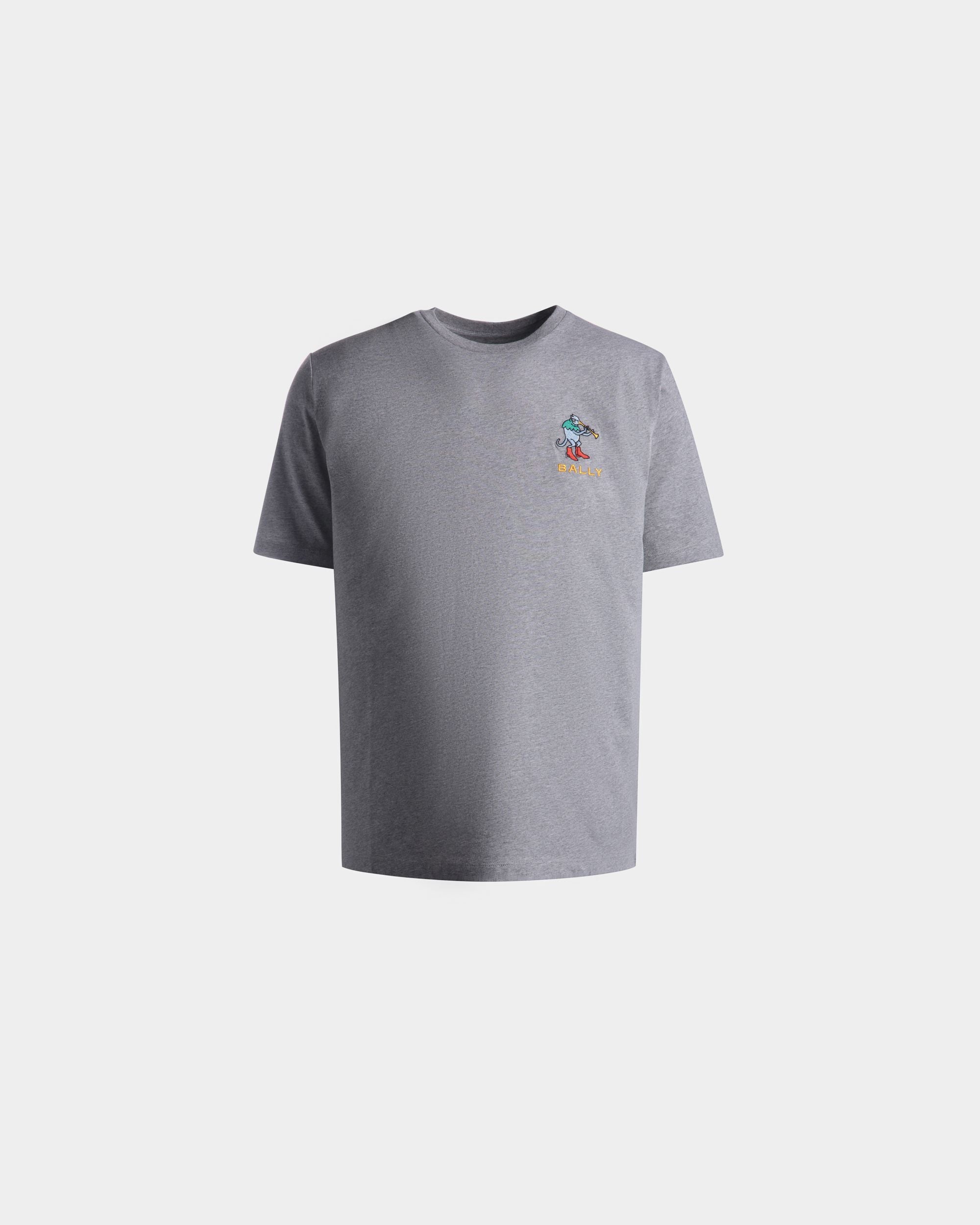 T-Shirt Aus Melierter Baumwolle In Grau - Herren - Bally - 01