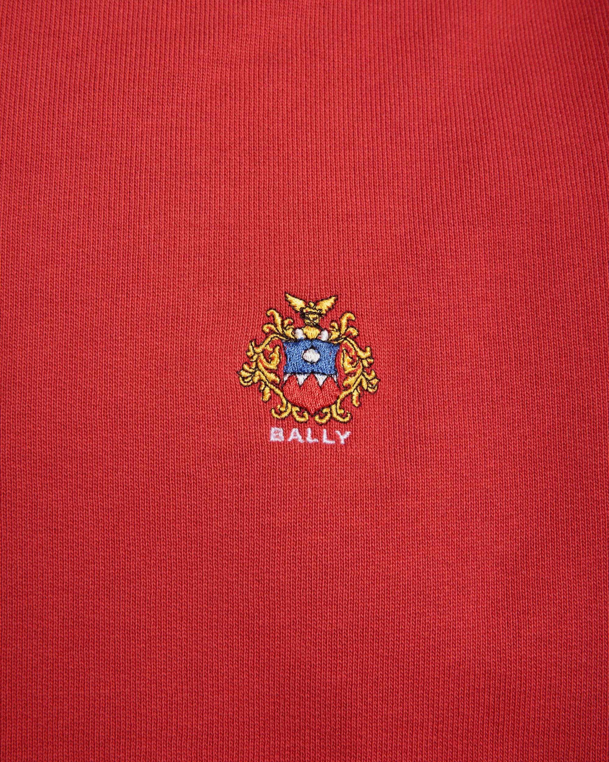 Sweat-Shirt À Capuche Avec Logo Bally Crest En Coton Rouge - Homme - Bally - 02