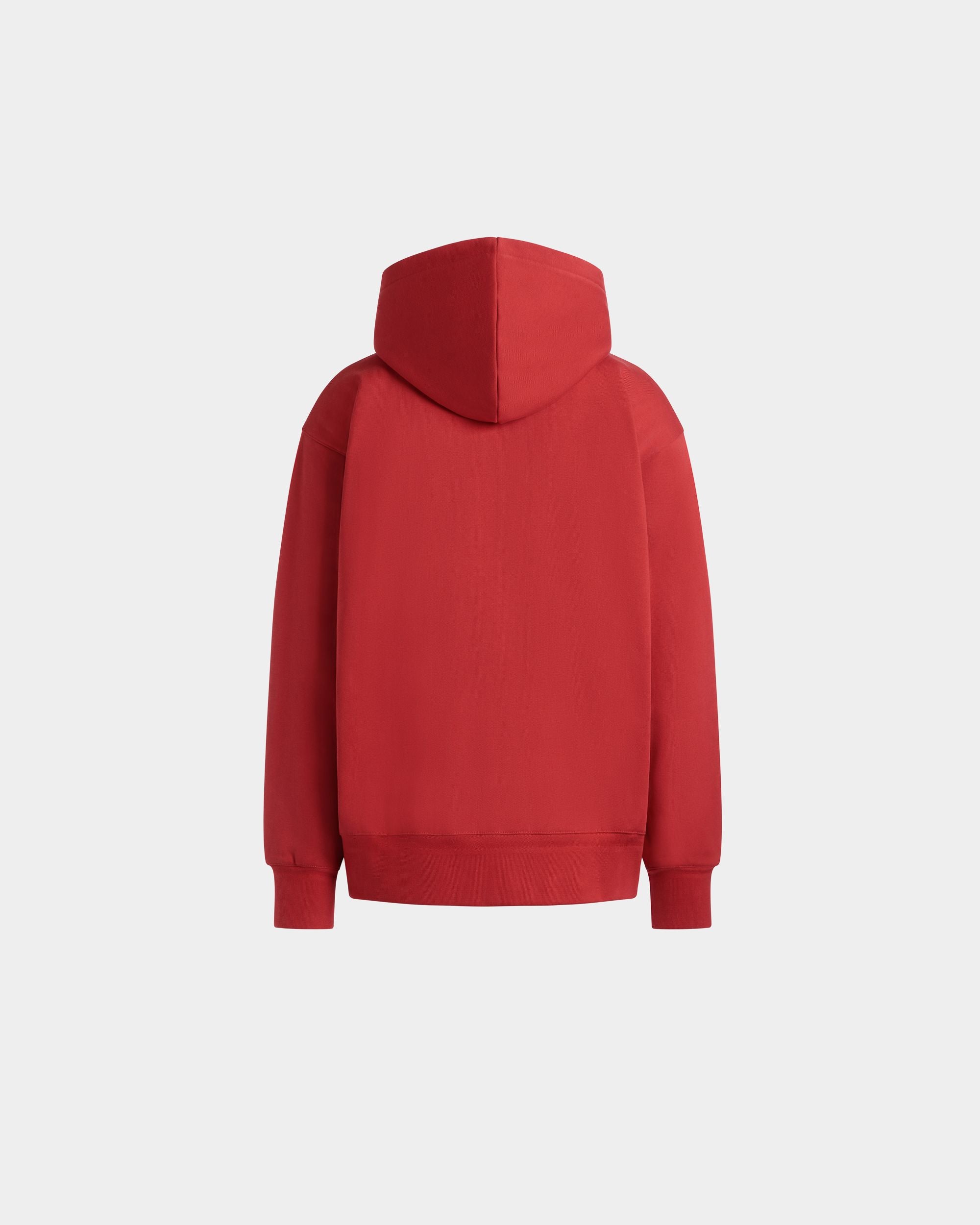 Sweat-Shirt À Capuche Avec Logo Bally Crest En Coton Rouge - Homme - Bally - 03