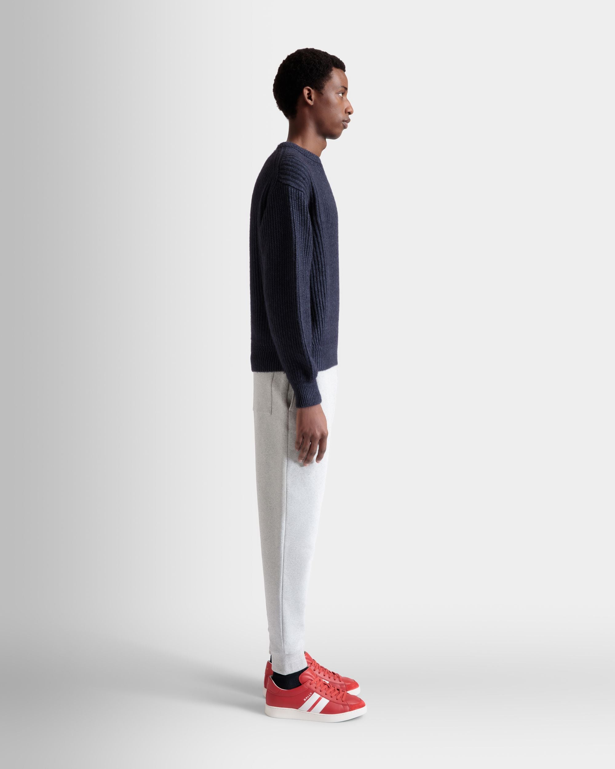Pantalon De Survêtement En Coton Gris Chiné Avec Logo Bally Crest - Homme - Bally - 06