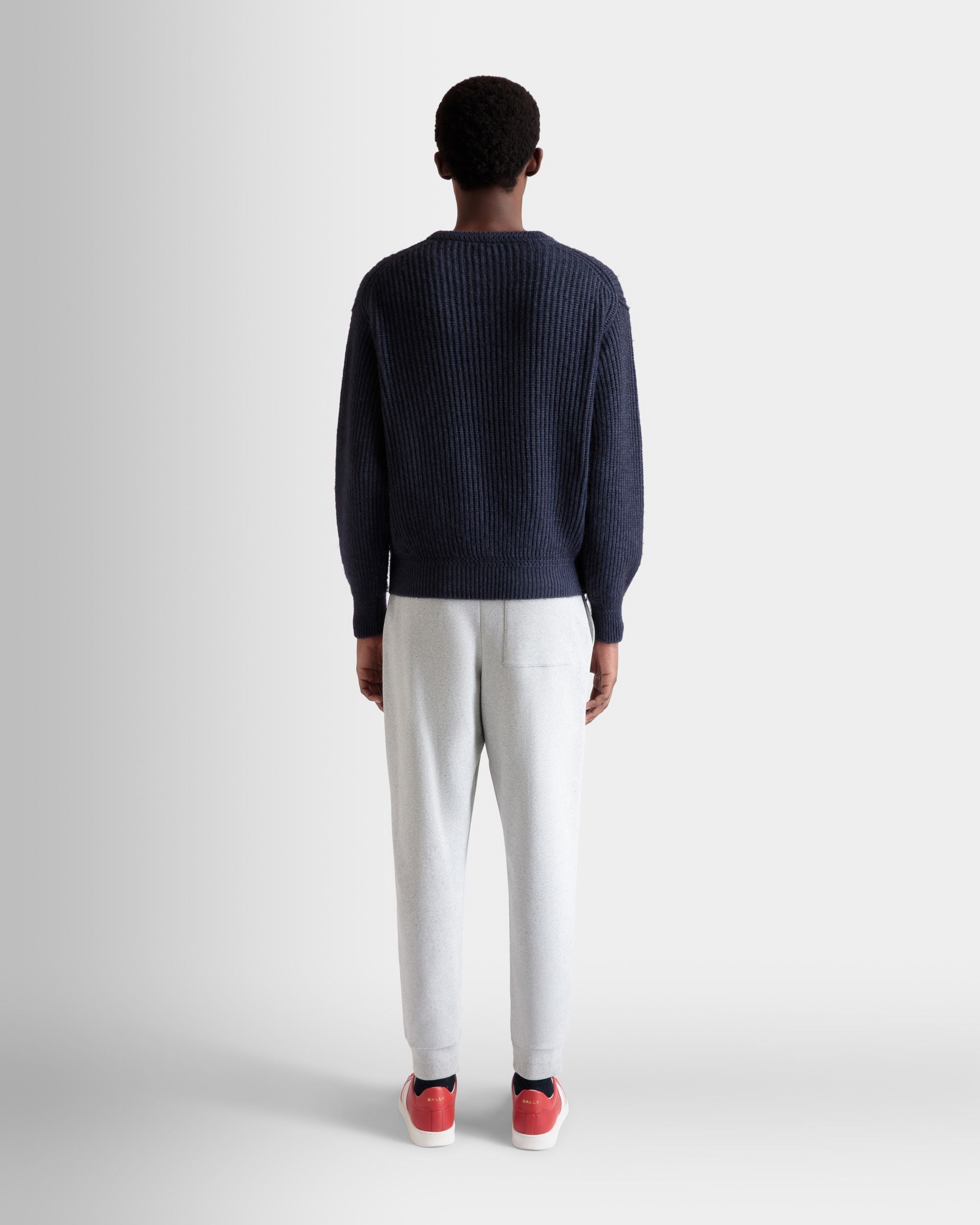 Pantalon De Survêtement En Coton Gris Chiné Avec Logo Bally Crest - Homme - Bally - 07