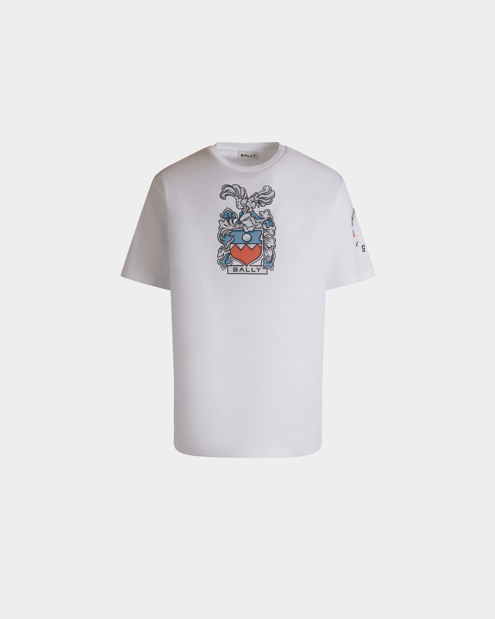T-Shirt Aus Baumwolle In Weiß Mit Bally-Crest - Herren - Bally - 01