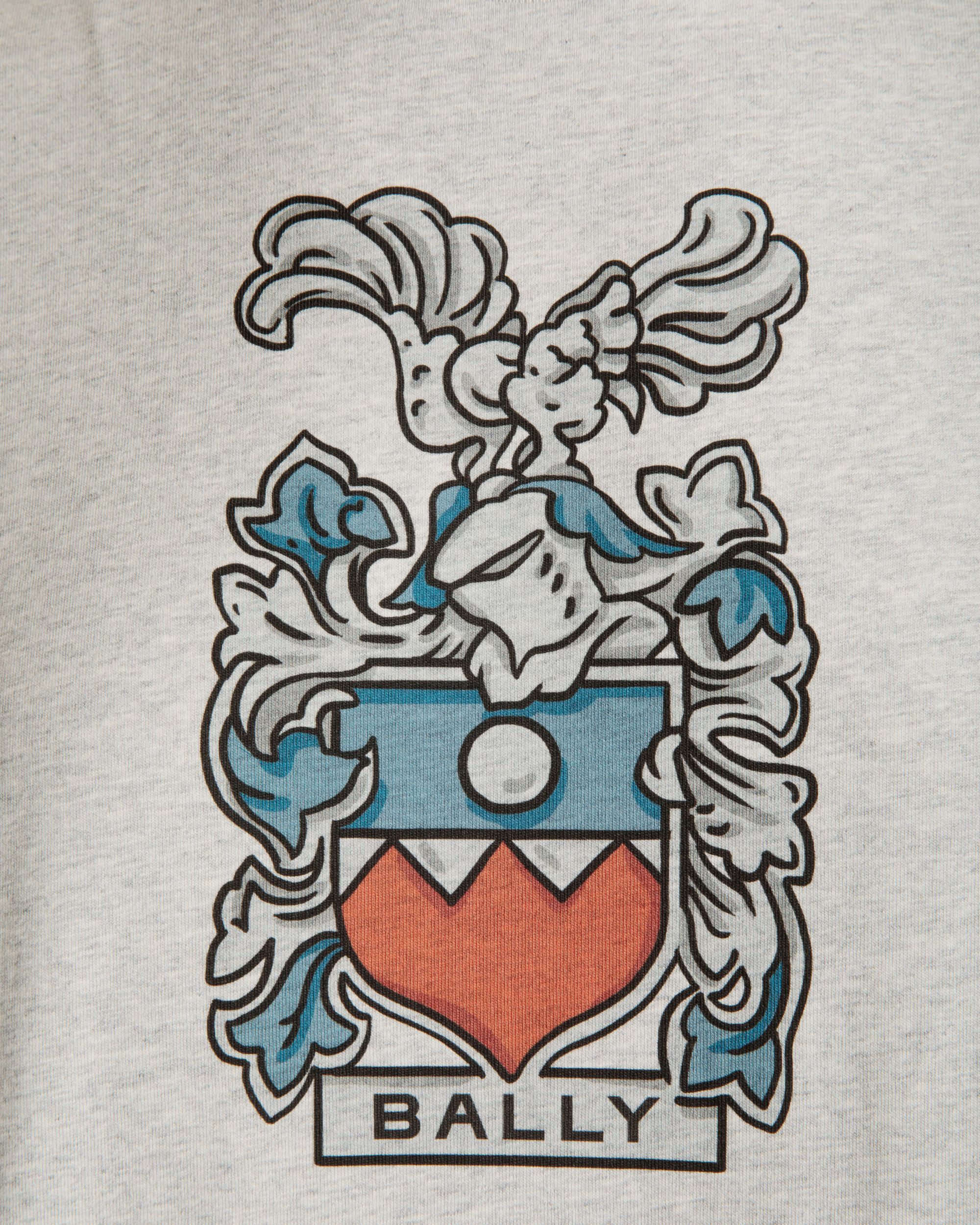 T-Shirt Avec Bally Crest En Coton Gris Chiné - Homme - Bally - 02