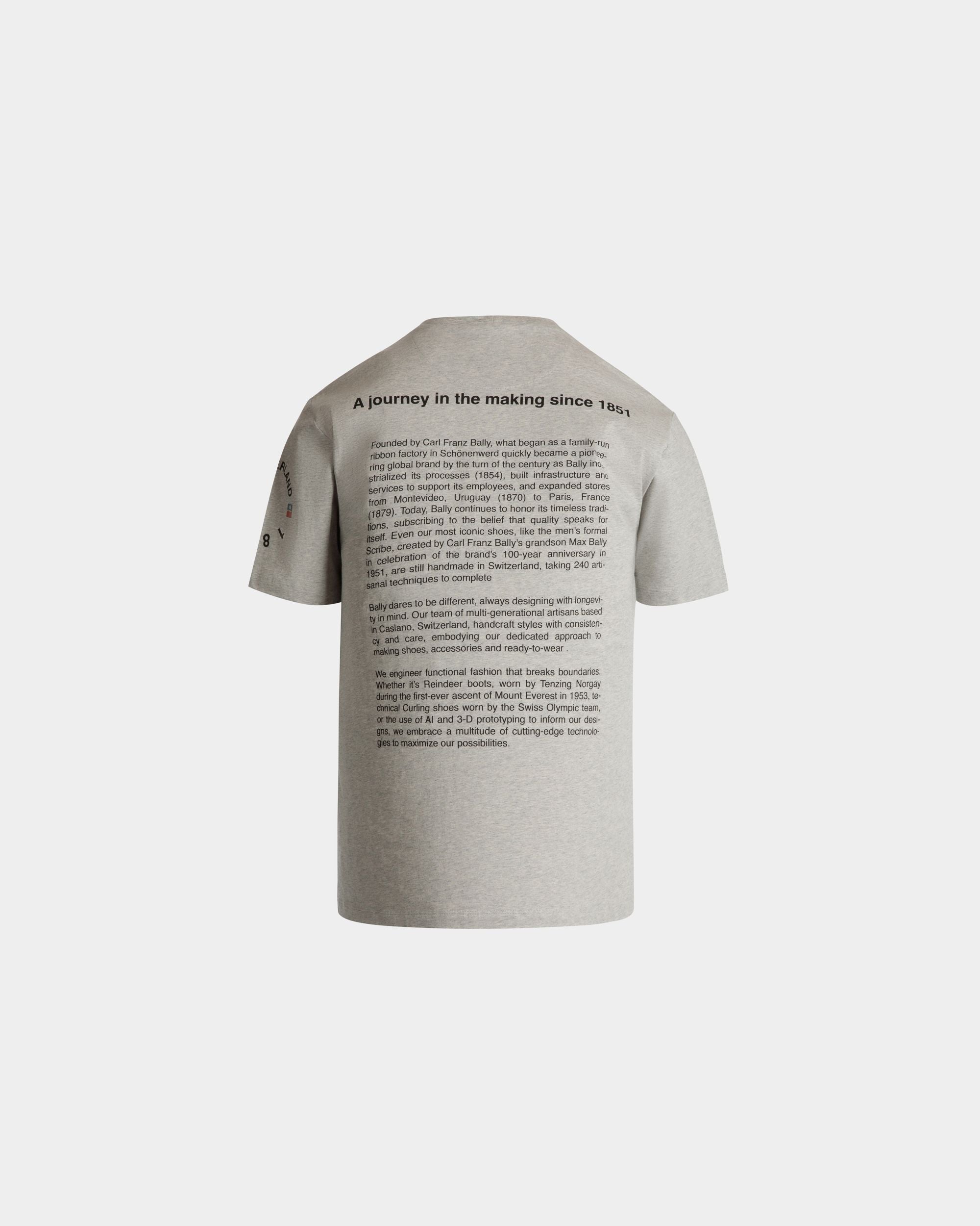 T-Shirt Avec Bally Crest En Coton Gris Chiné - Homme - Bally - 03
