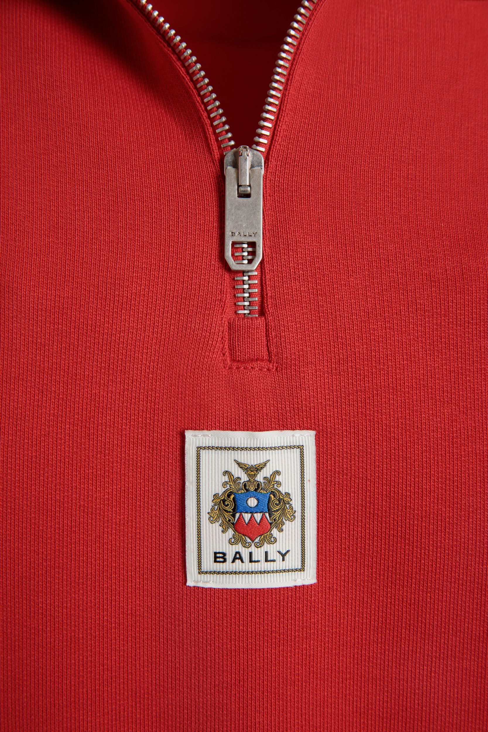 Sweat-Shirt Col Camionneur En Coton Rouge - Homme - Bally - 04