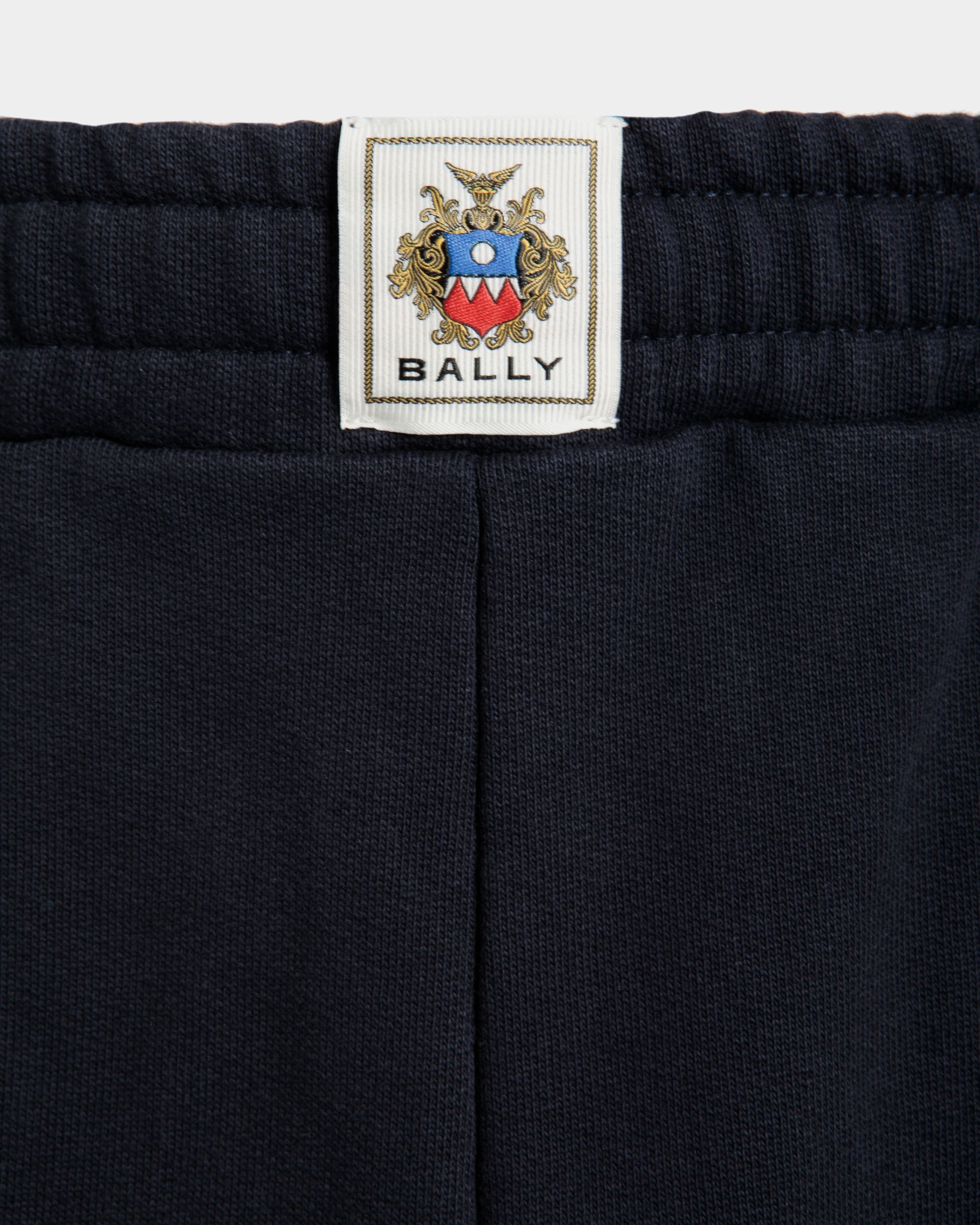 Shorts With a Bally Crest in Navy Blue Cotton - Homme - Bally - 02