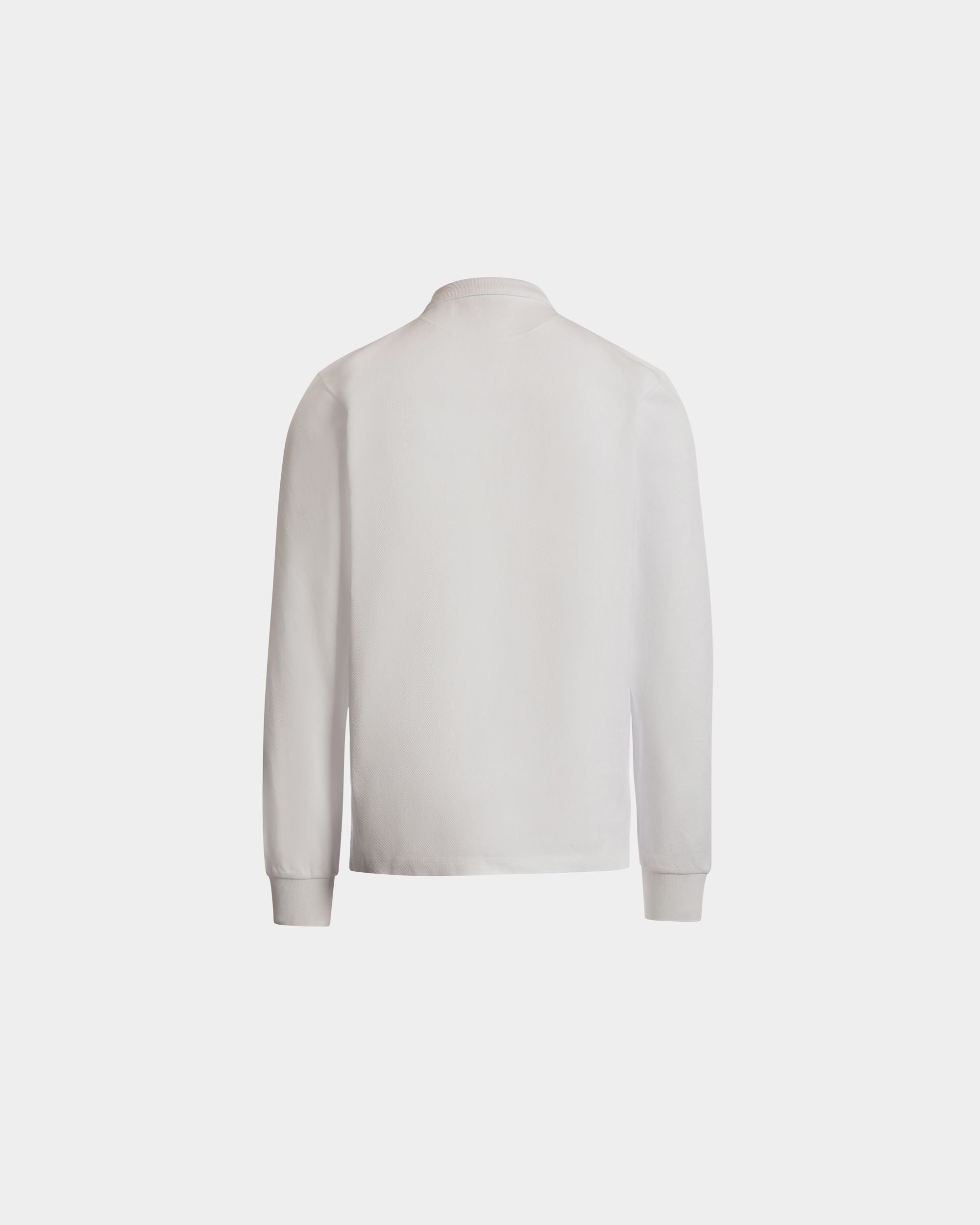 Langarm-Poloshirt Mit Forest Mask-Stickerei Aus Weißer Baumwolle - Herren - Bally - 03