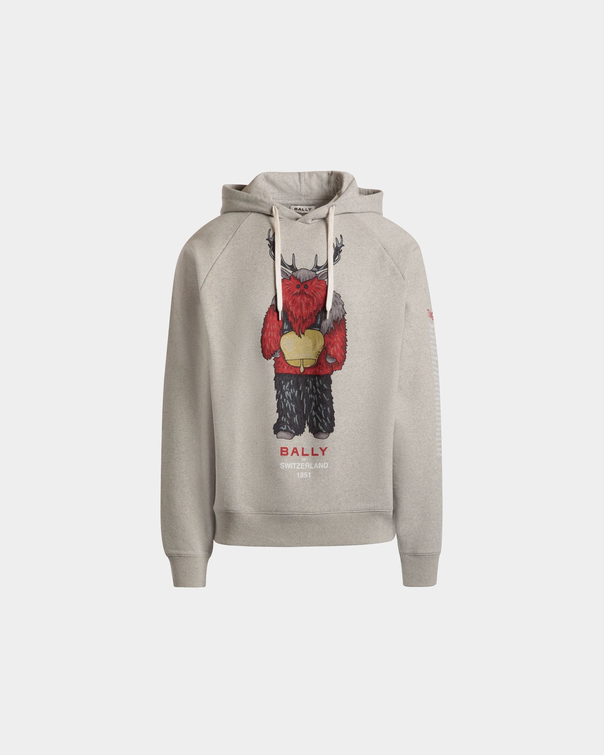 Sweat-Shirt À Capuche Avec Forest Mask En Coton Gris Chiné - Homme - Bally - 01
