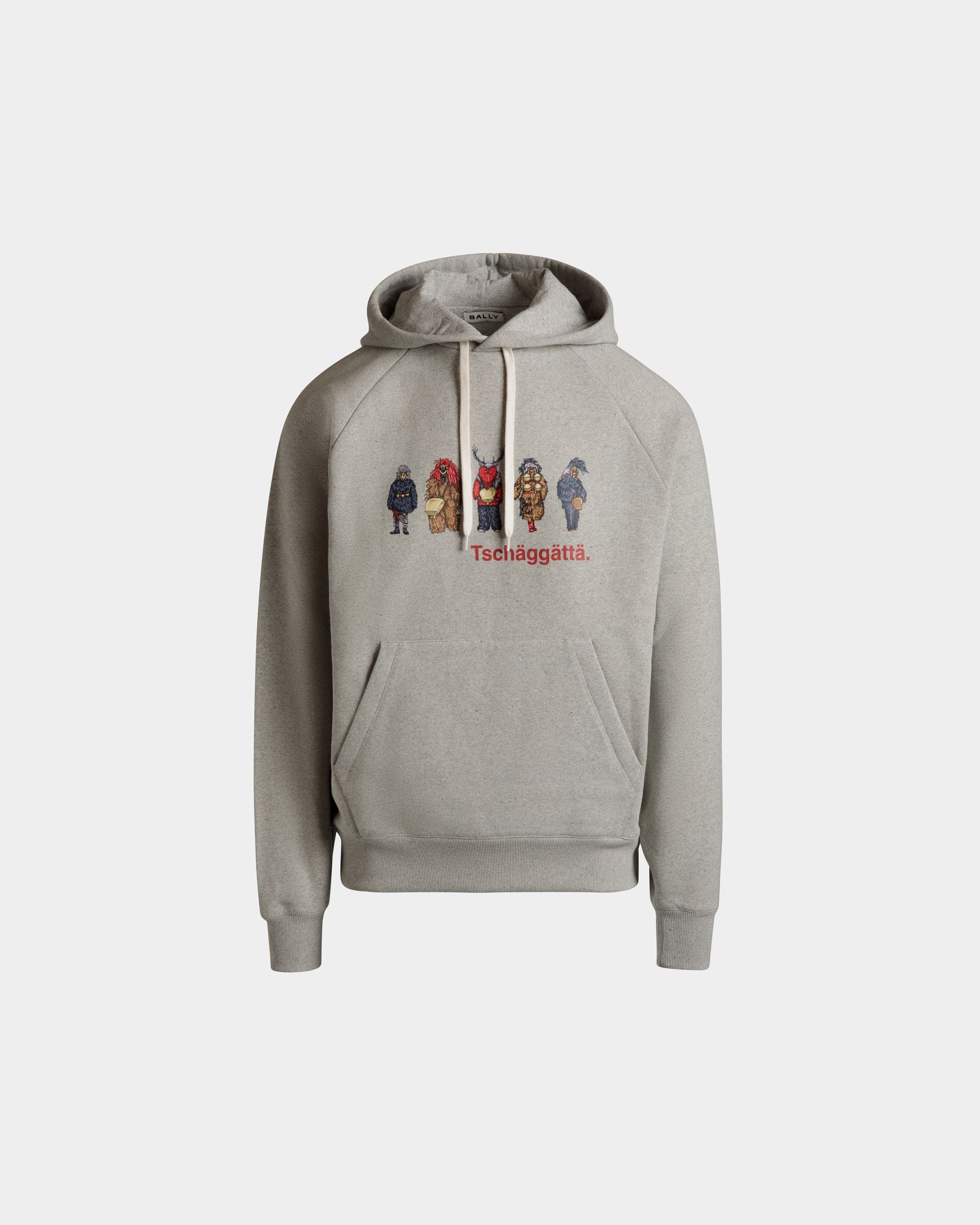 Sudadera Con Capucha De Algodón Grey Melange Con Forest Mask - Hombre - Bally - 01