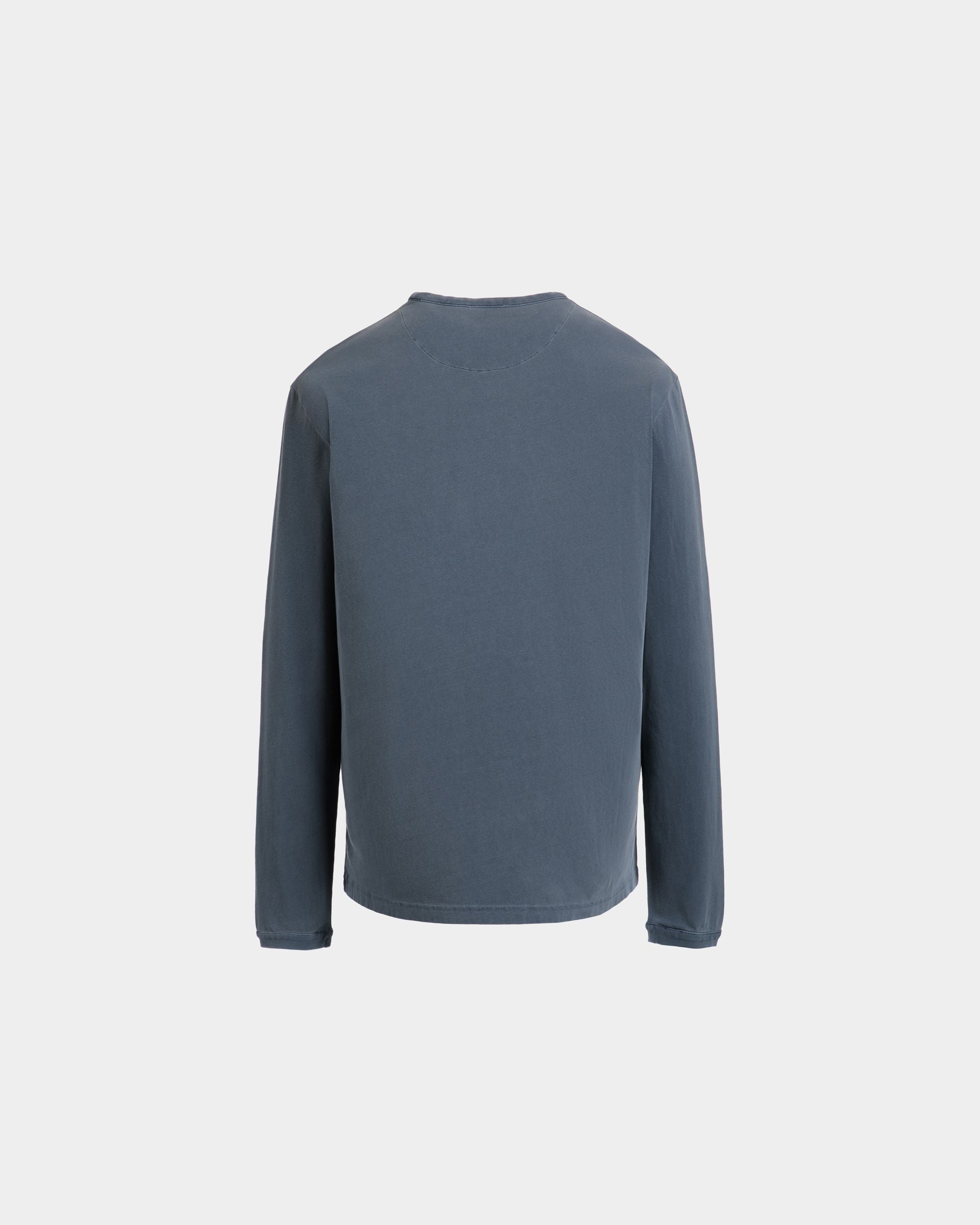 T-Shirt À Manches Longues En Coton Navy Blue - Homme - Bally - 03