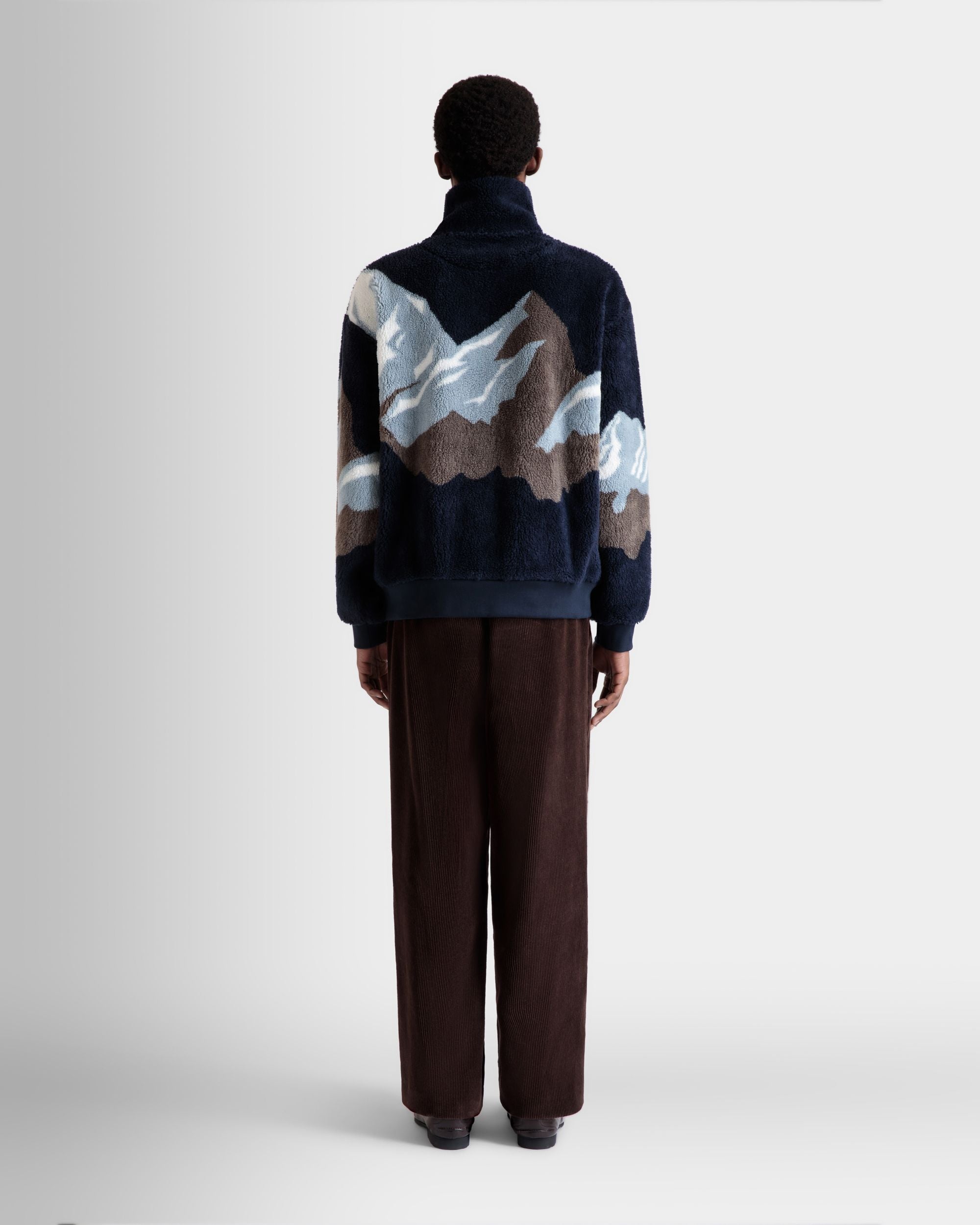 Sweat-Shirt Col Camionneur De La Collection Capsule D’hiver En Molleton Navy Blue - Homme - Bally - 06