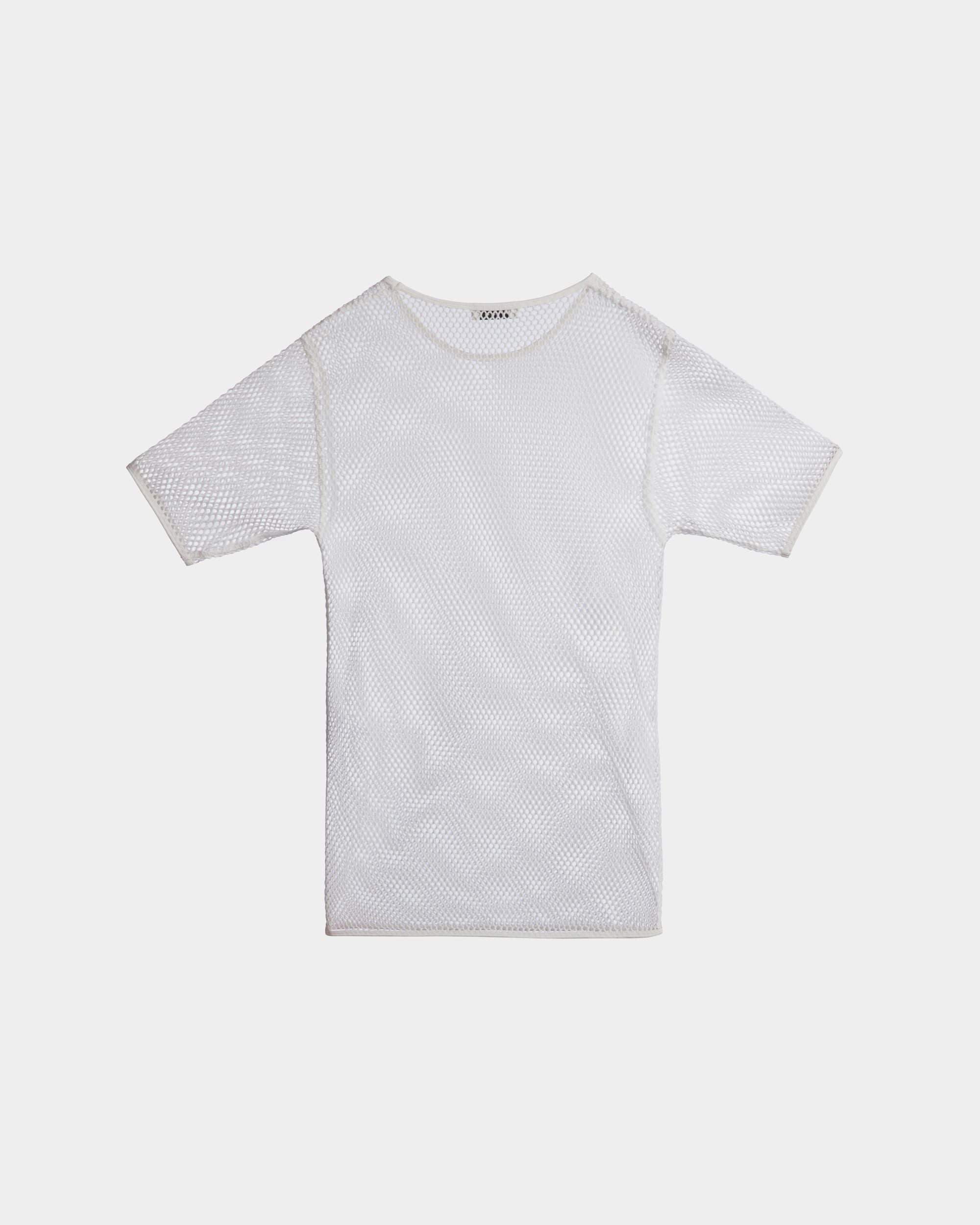 T-Shirt En Mesh De Coton Blanc - Homme - Bally - 03