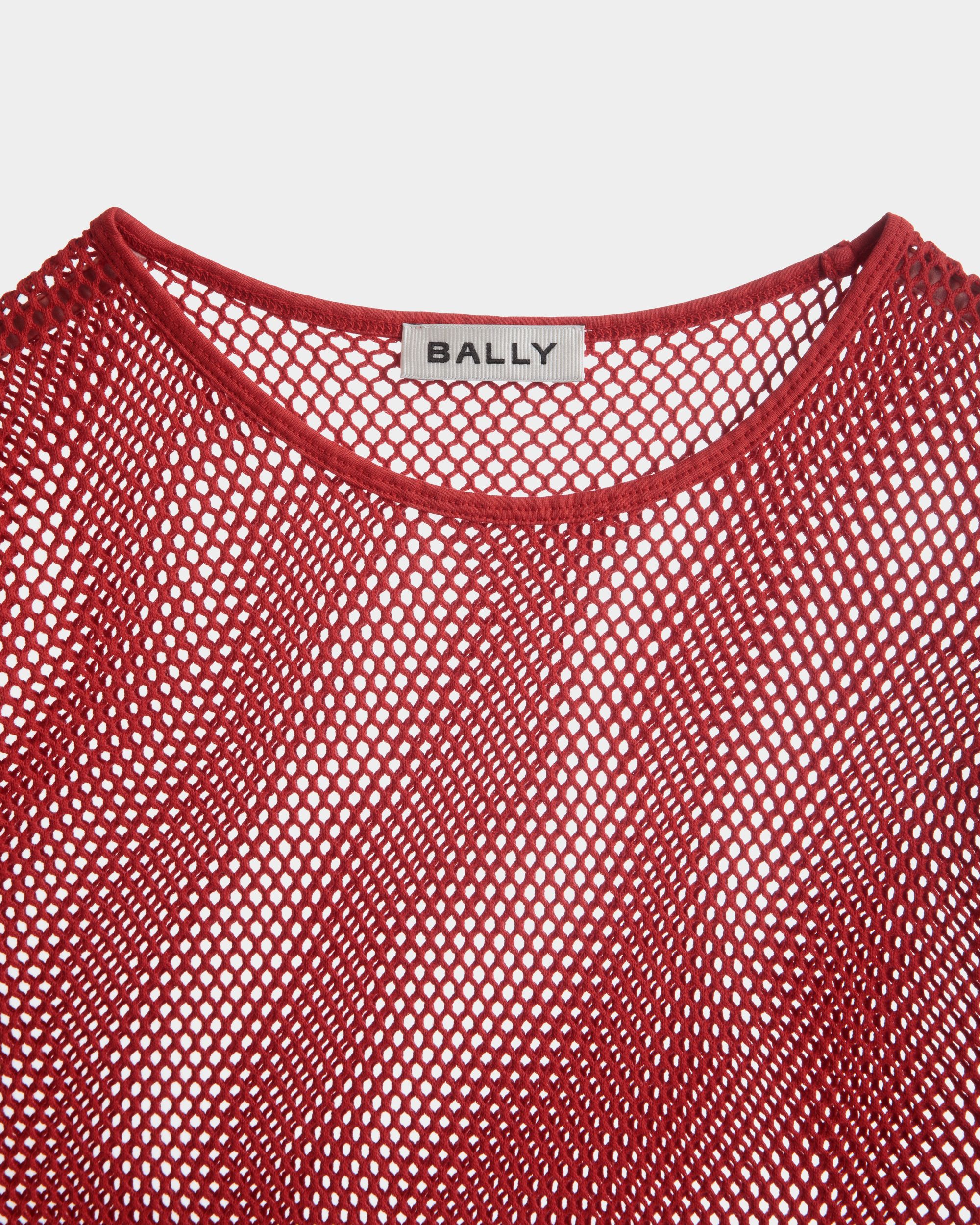 T-Shirt En Mesh De Coton Rouge - Homme - Bally - 02