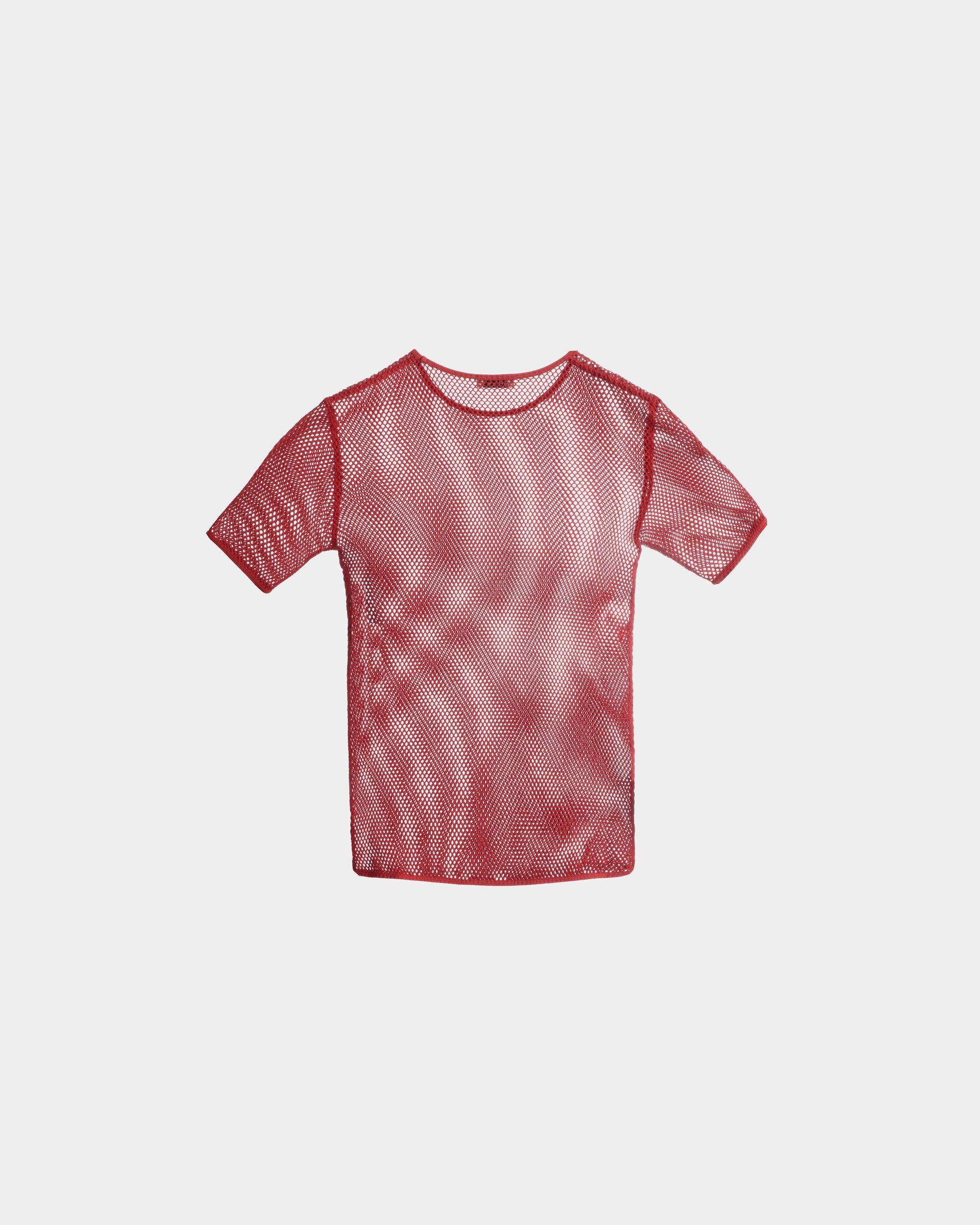 T-Shirt En Mesh De Coton Rouge - Homme - Bally - 03