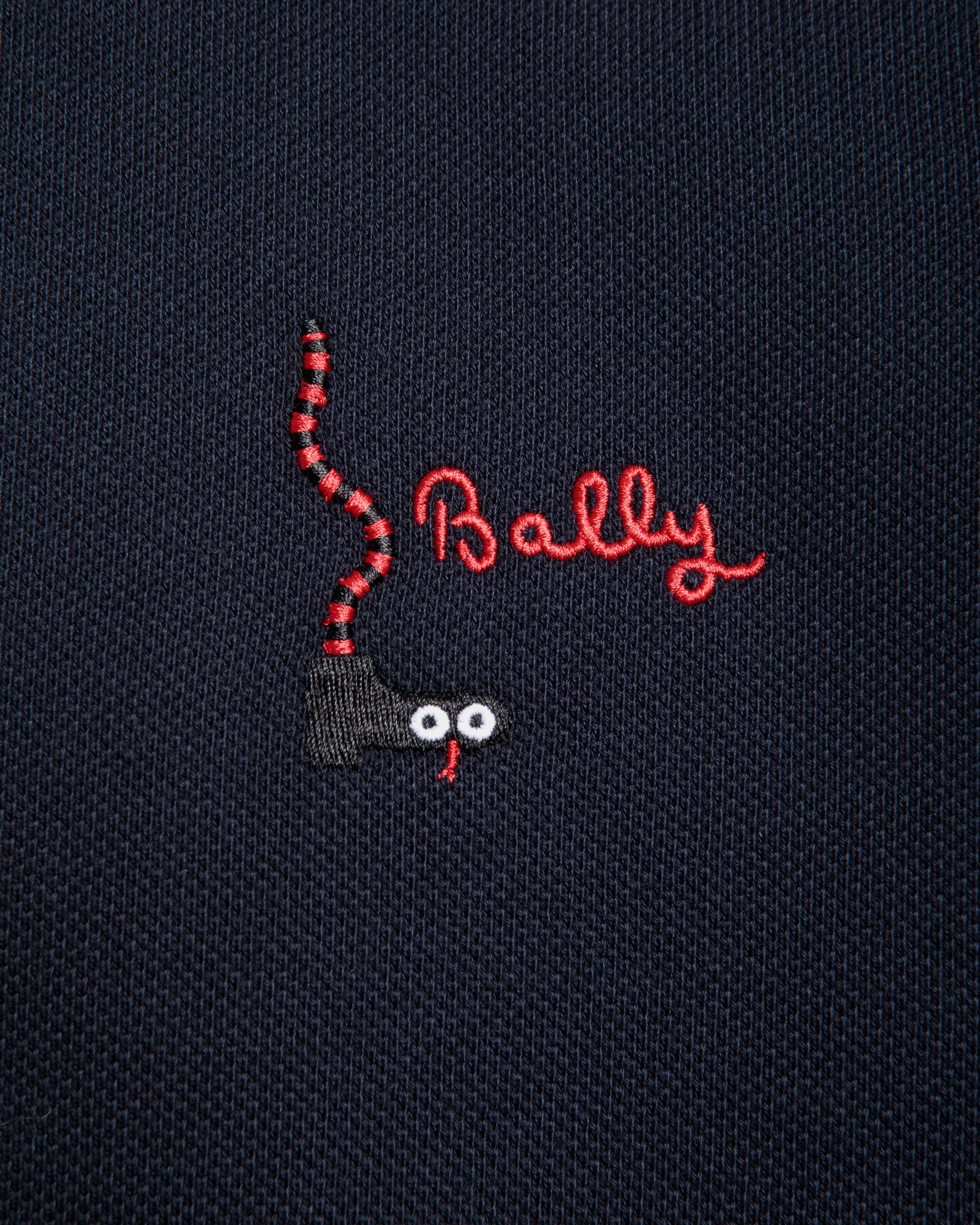 Polo À Manches Longues Pour Homme En Coton Navy Blue - Homme - Bally - 04