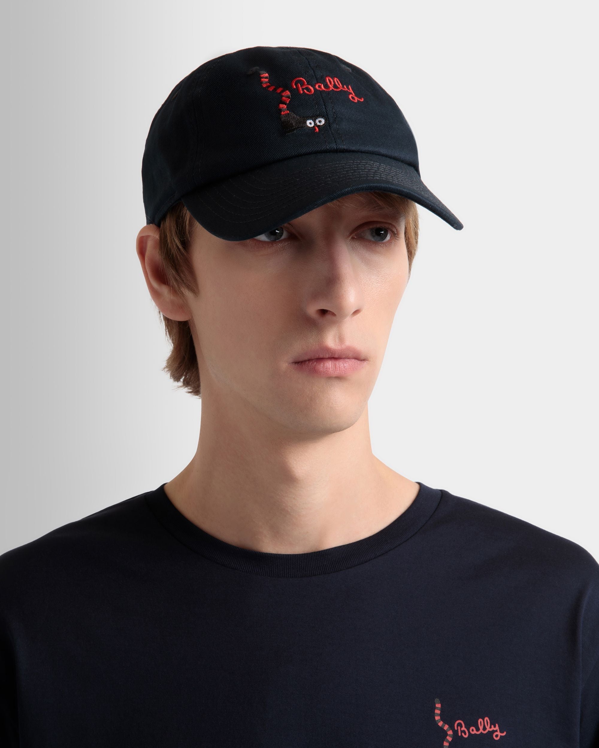 T-Shirt À Manches Longues En Coton Navy Blue - Homme - Bally - 03