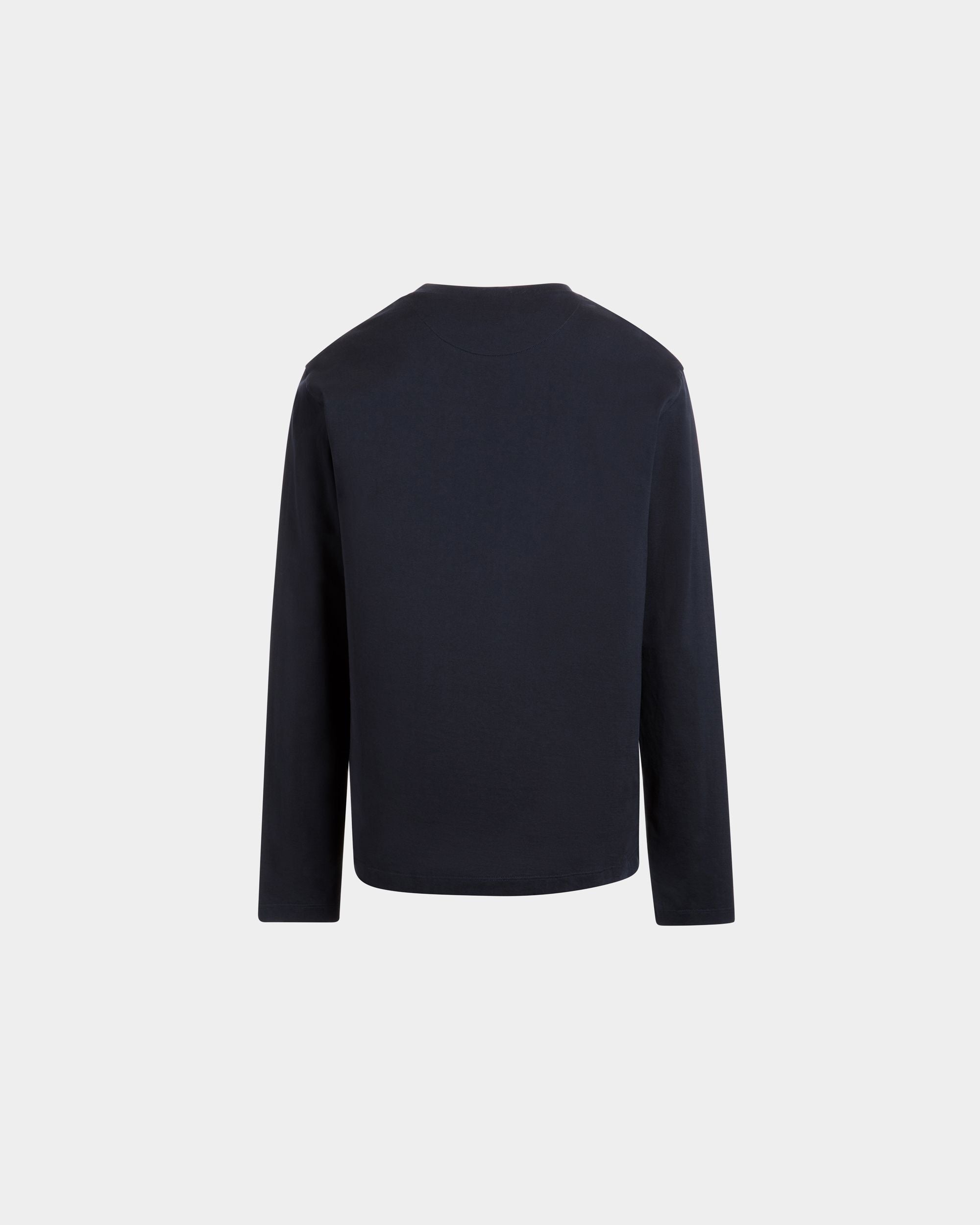 T-Shirt À Manches Longues En Coton Navy Blue - Homme - Bally - 07