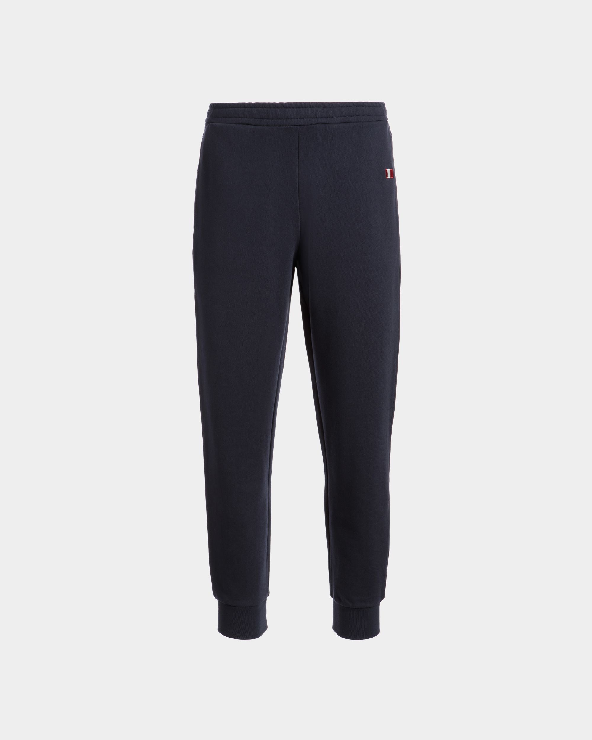 Pantalon De Survêtement Avec Détail Bally Flag En Coton Navy Blue - Homme - Bally - 01