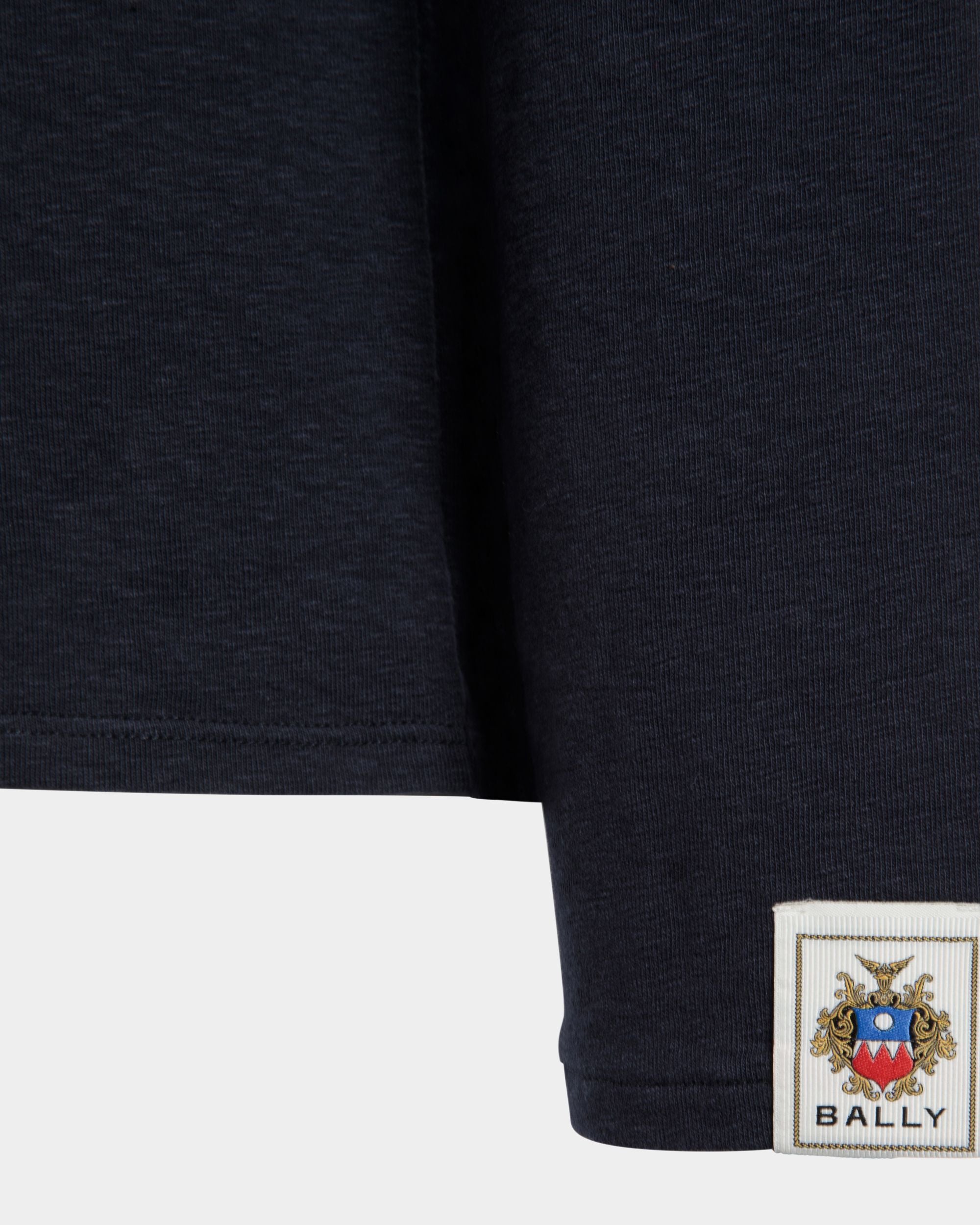 T-Shirt À Manches Longues En Coton Stretch Navy Blue - Homme - Bally - 04
