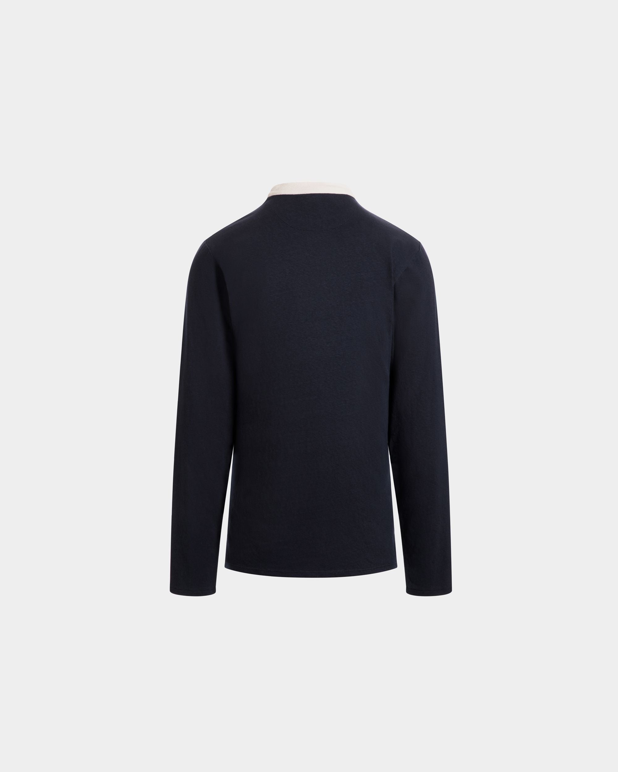T-Shirt À Manches Longues En Coton Stretch Navy Blue - Homme - Bally - 07