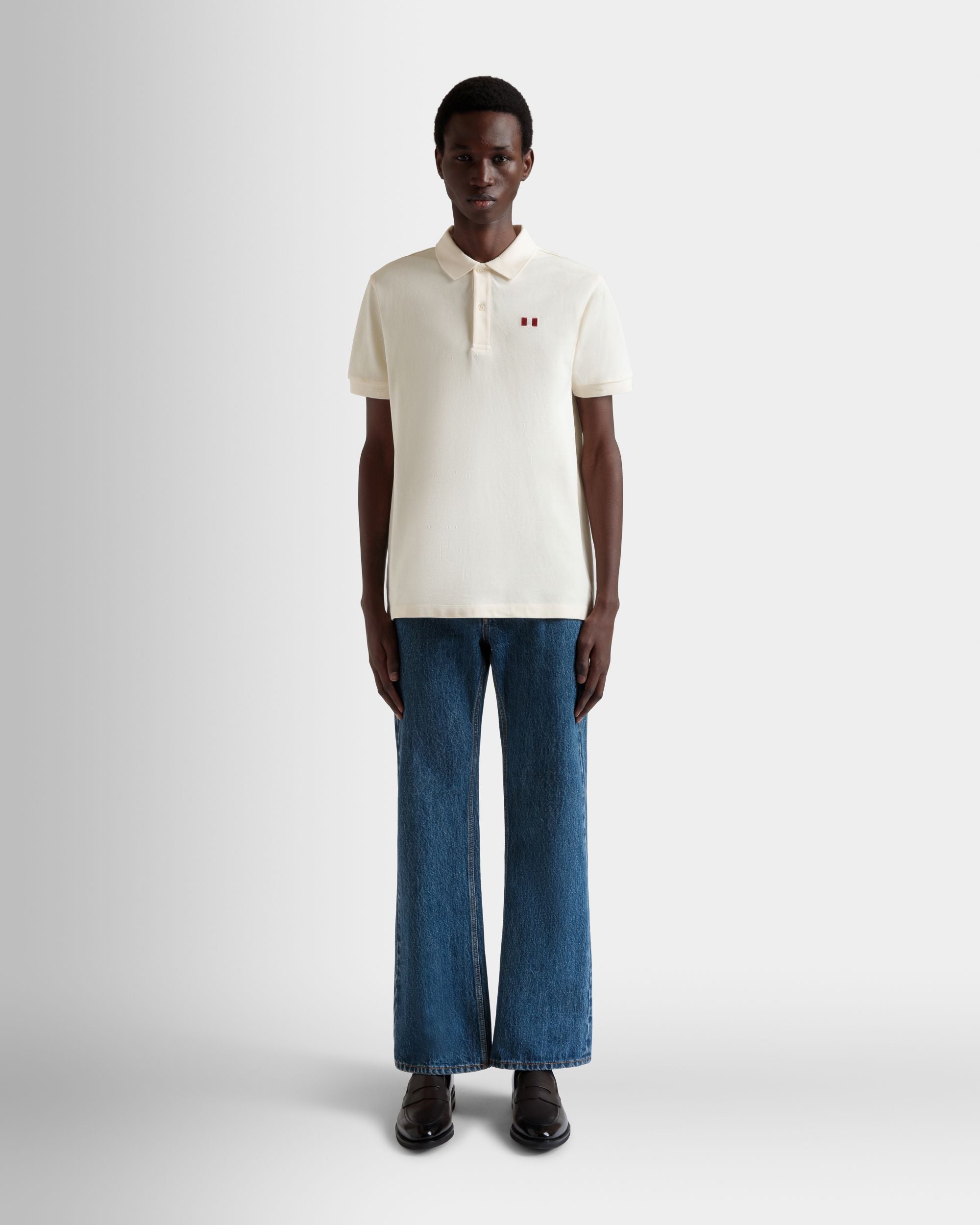Poloshirt Aus Baumwolle In Elfenbein Mit Bally-Flagge - Herren - Bally - 02