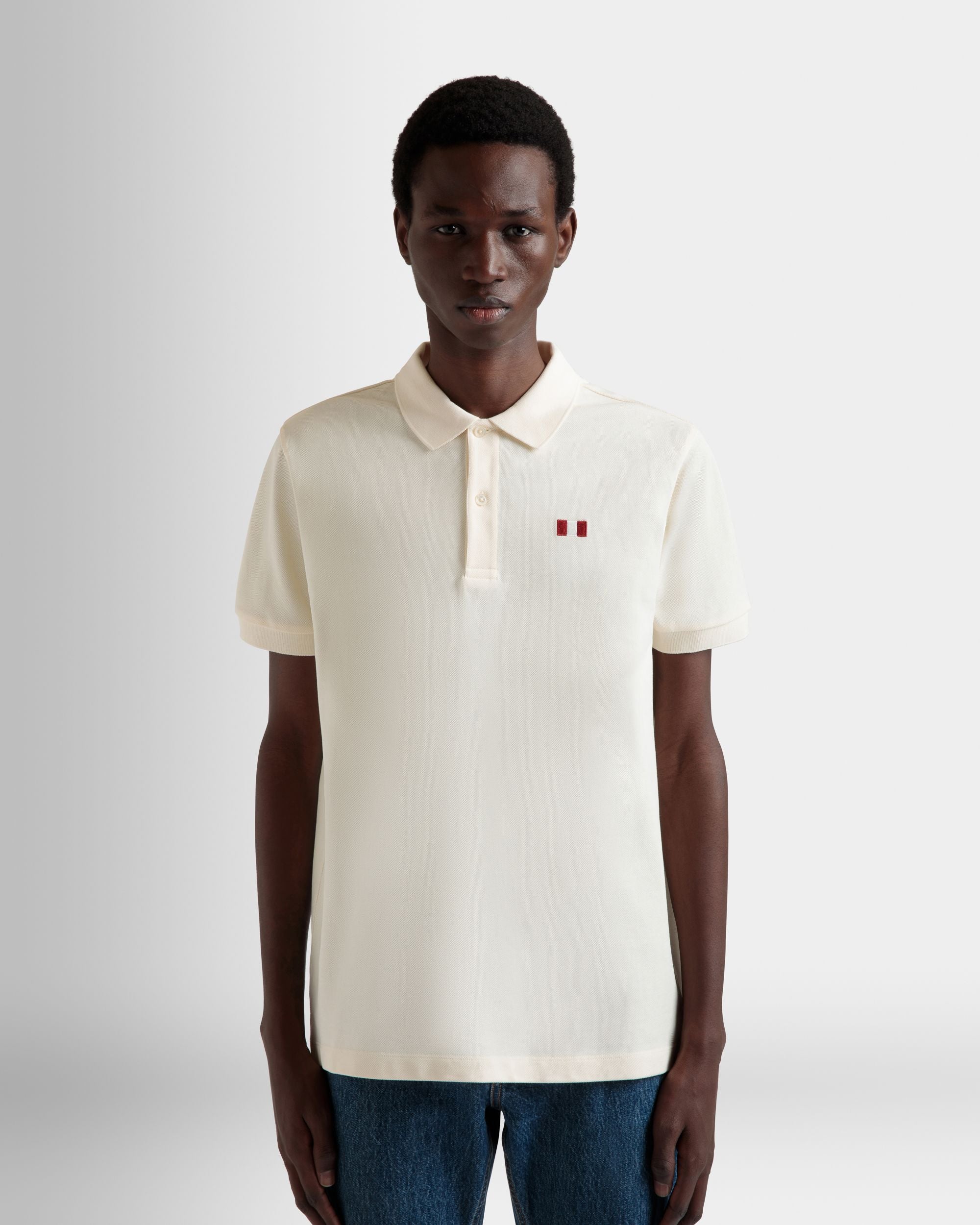 Poloshirt Aus Baumwolle In Elfenbein Mit Bally-Flagge - Herren - Bally - 08