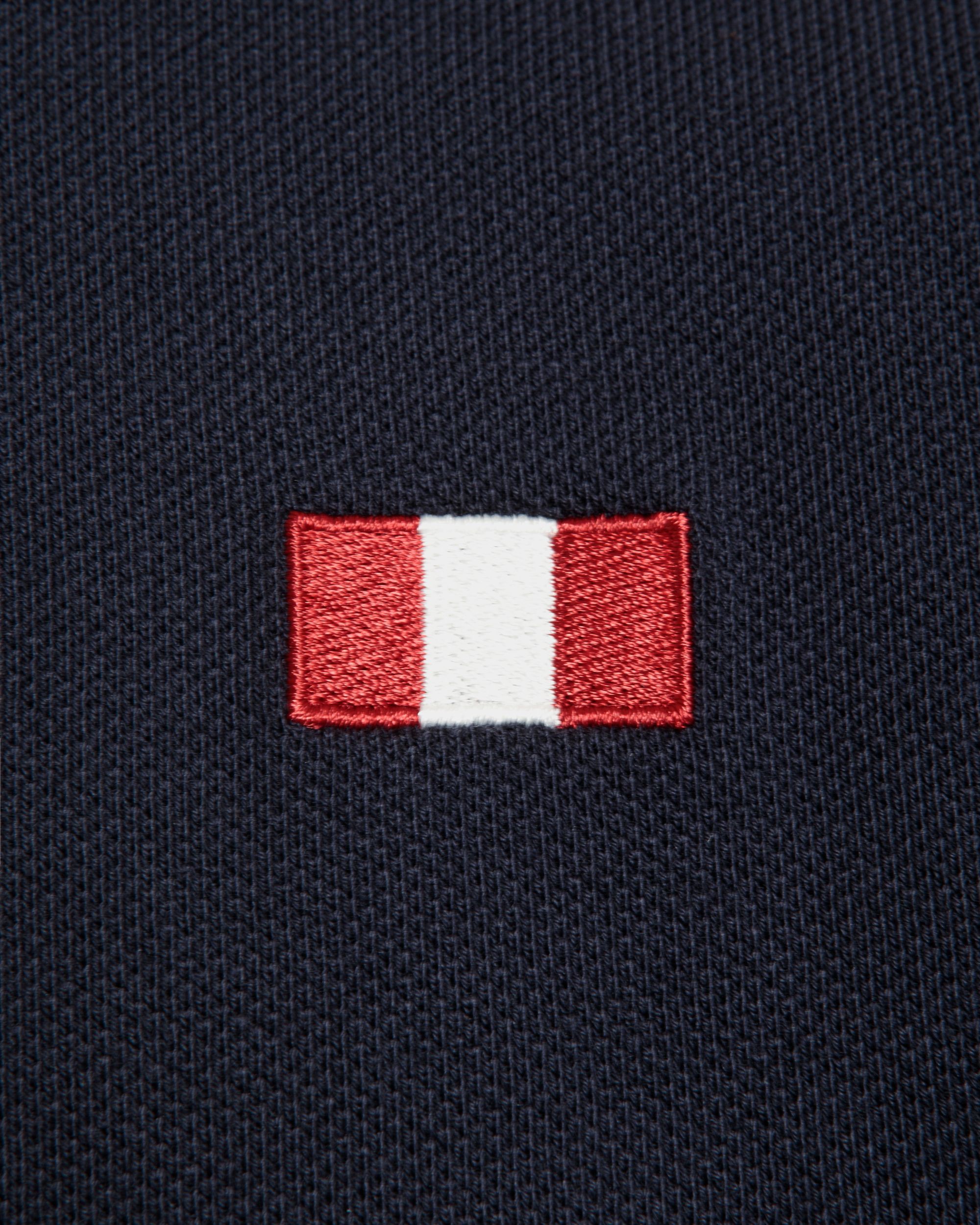 Polo À Manches Longues Avec Détail Bally Flag En Coton Navy Blue - Homme - Bally - 04