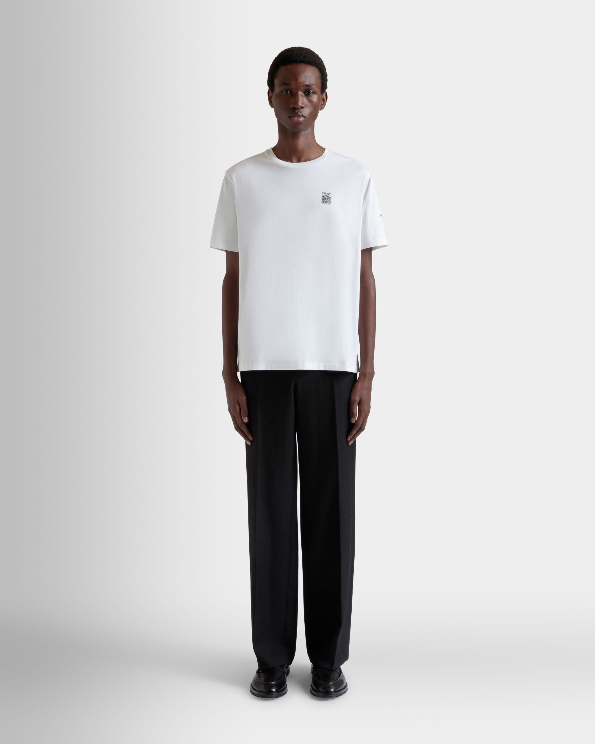 T-Shirt Aus Baumwolle In Weiß - Herren - Bally - 02