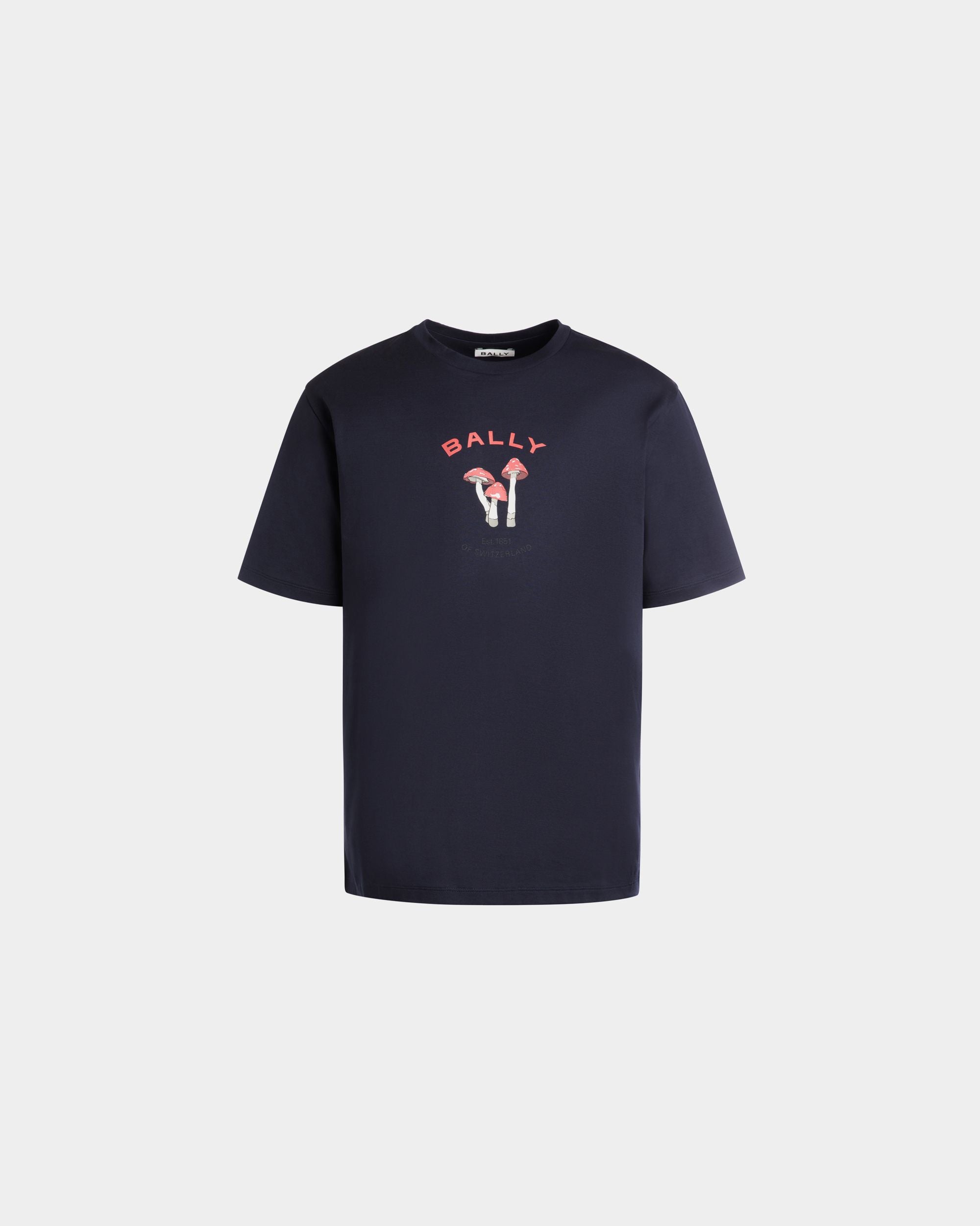 T-Shirt Avec Enchanting Mushrooms En Coton Navy Blue - Homme - Bally - 01