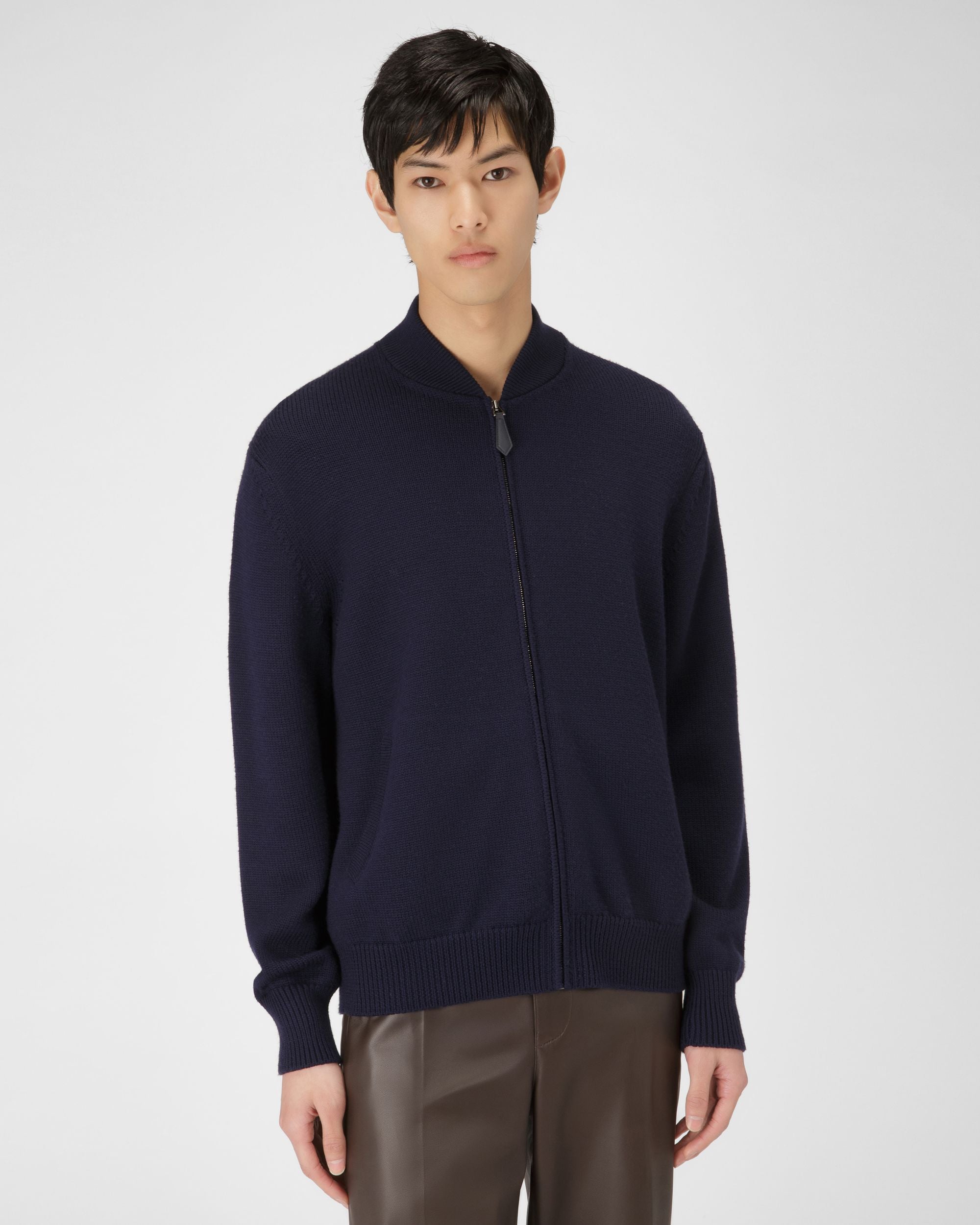 Cardigan Aus Marineblauer Wolle - Herren - Bally - 01