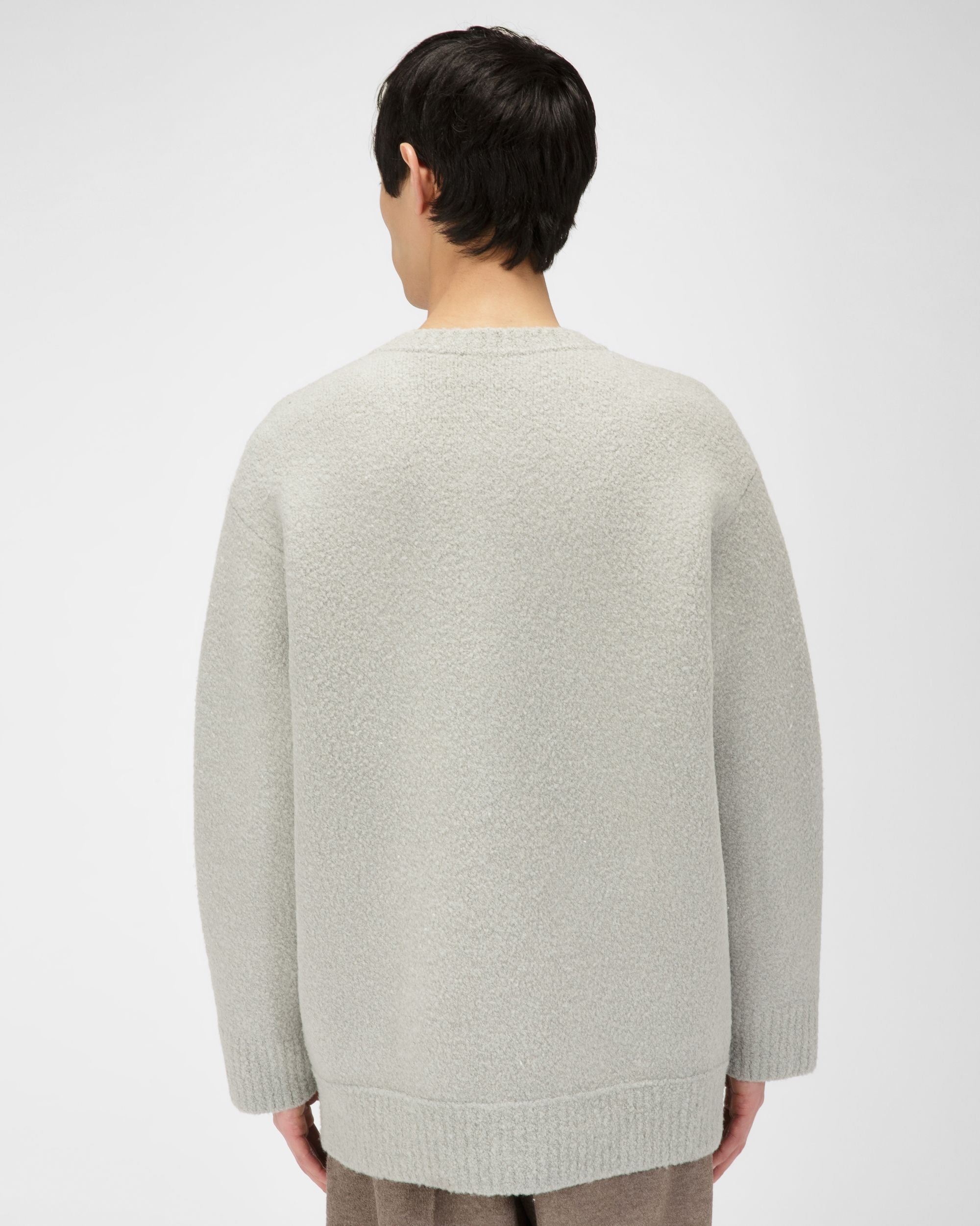 Wool Blend Cardigan In Light Blue - Men's - Bally - 03
