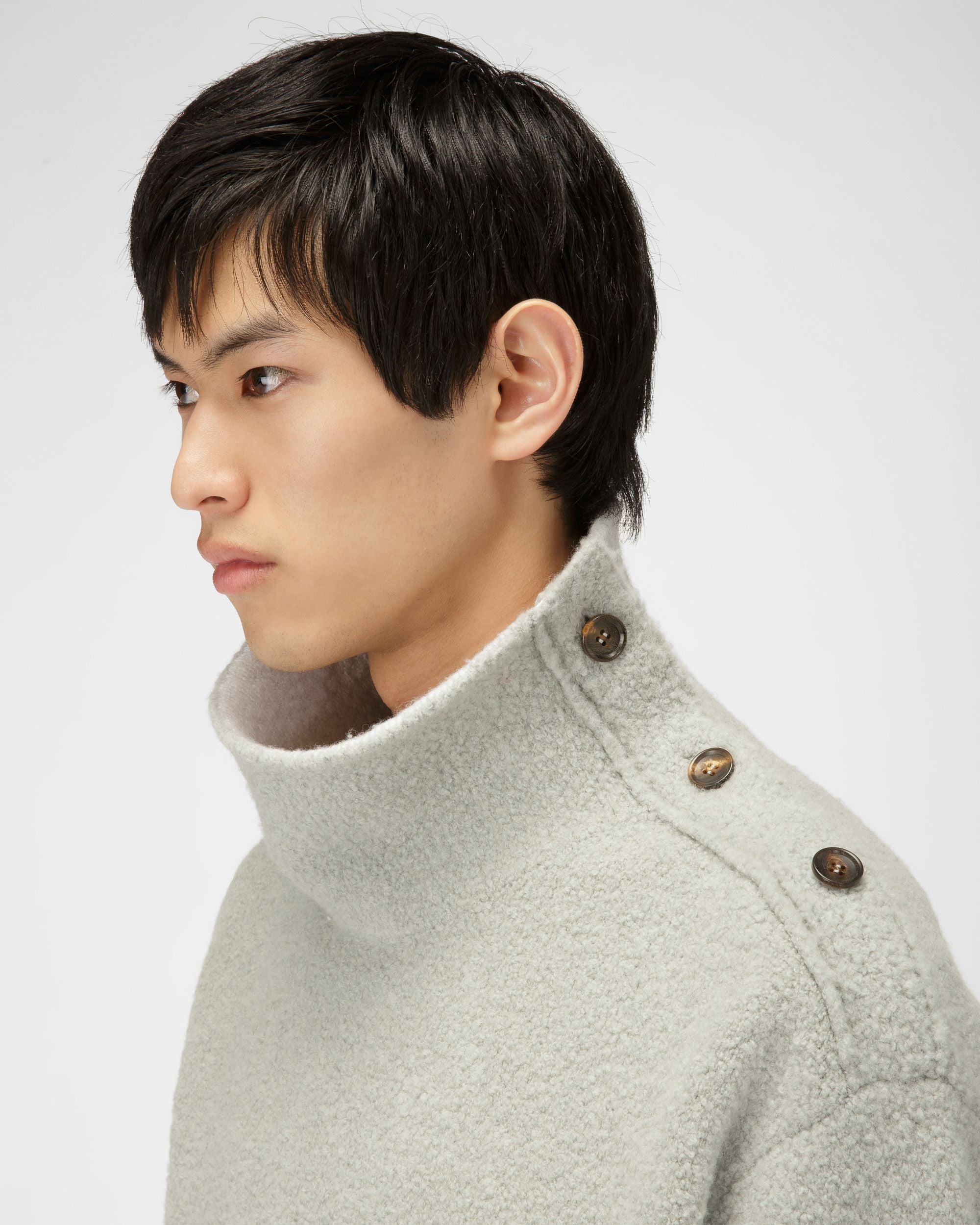 Wool Blend Roll Neck In Light Blue - Men's - Bally - 02