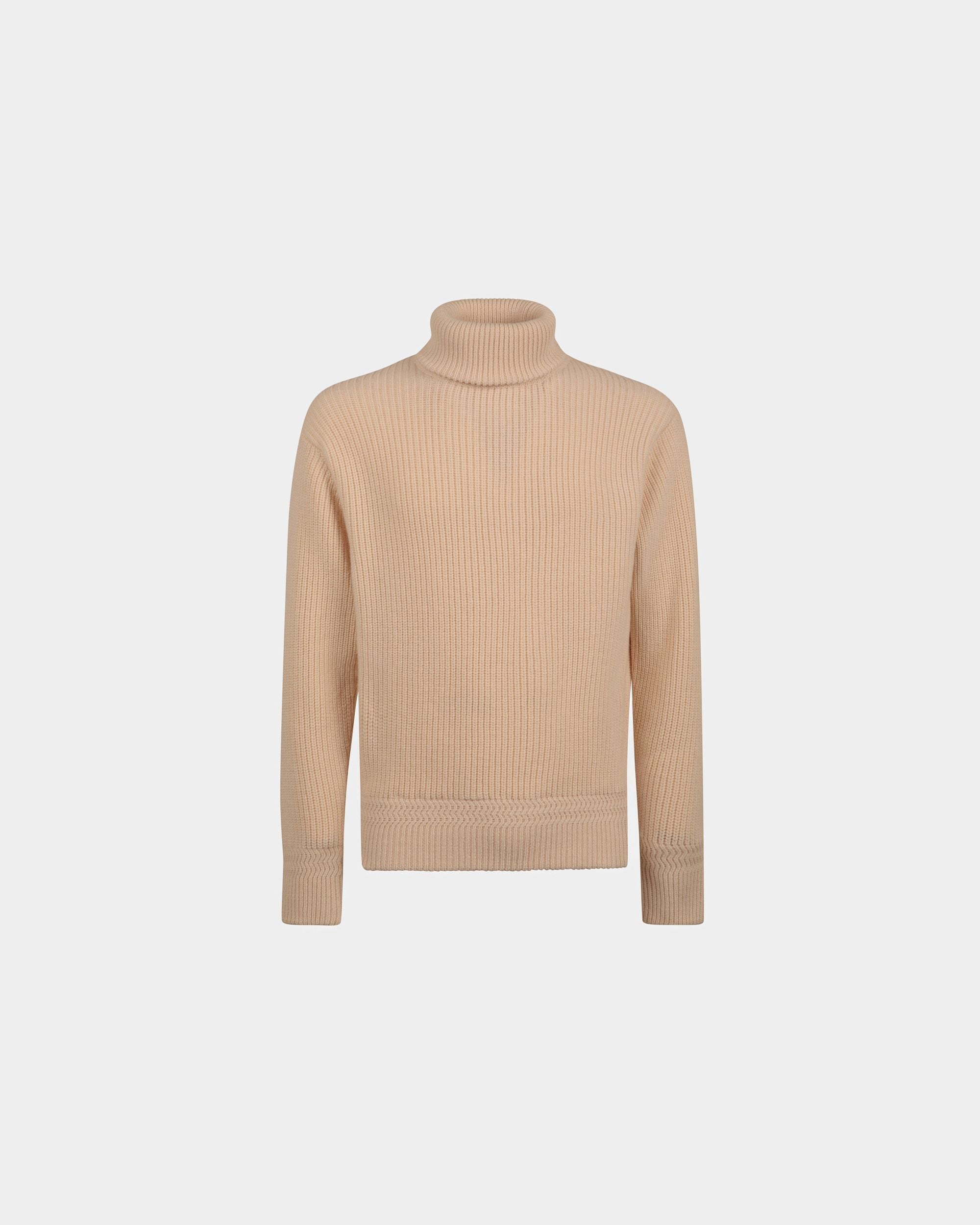 Turtleneck Sweater In Beige Wool - Men's - Bally - 01