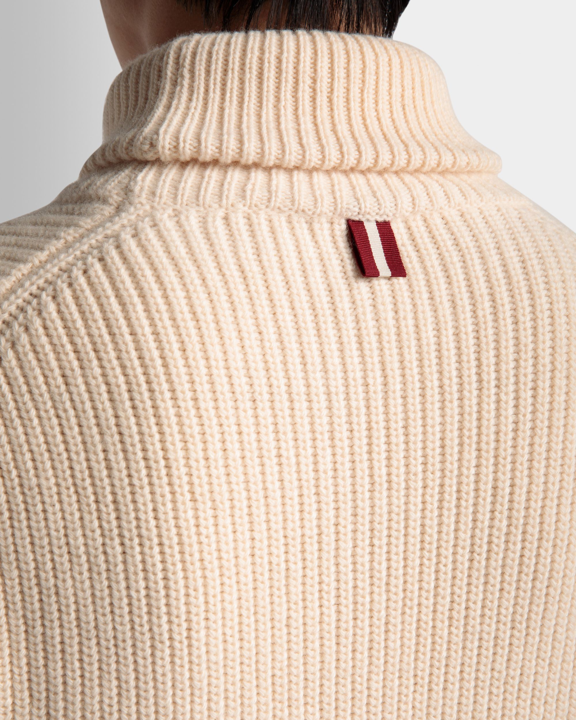 Turtleneck Sweater In Beige Wool - Men's - Bally - 04