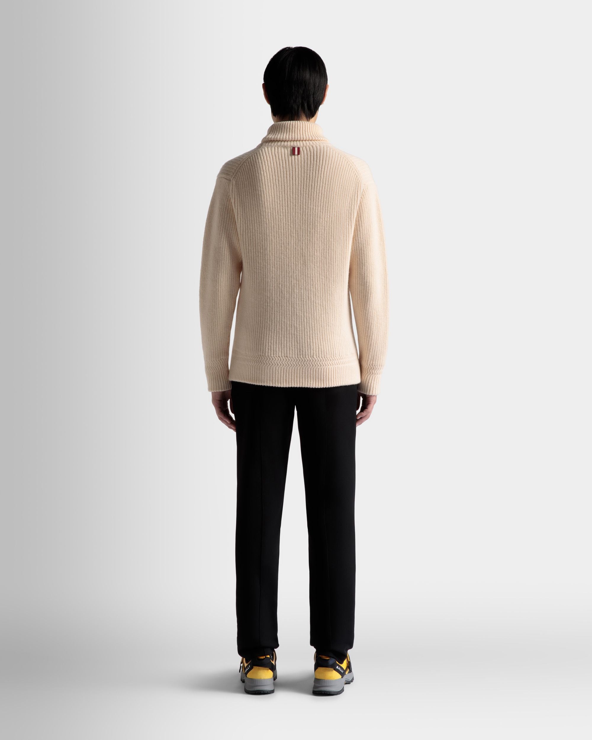 Turtleneck Sweater In Beige Wool - Men's - Bally - 06