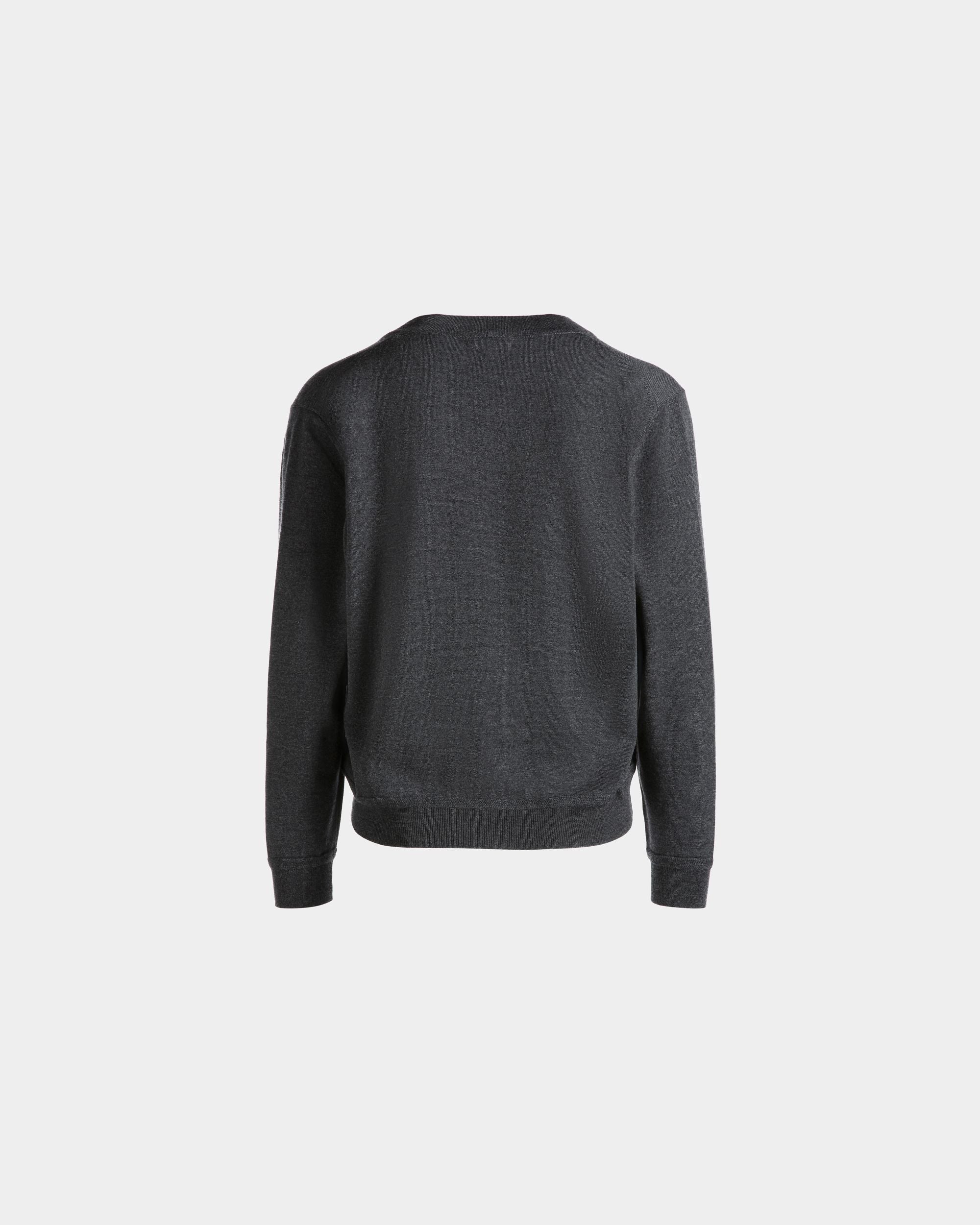 Cardigan Avec Logo Bally Crest En Laine Gris Foncé - Homme - Bally - 03