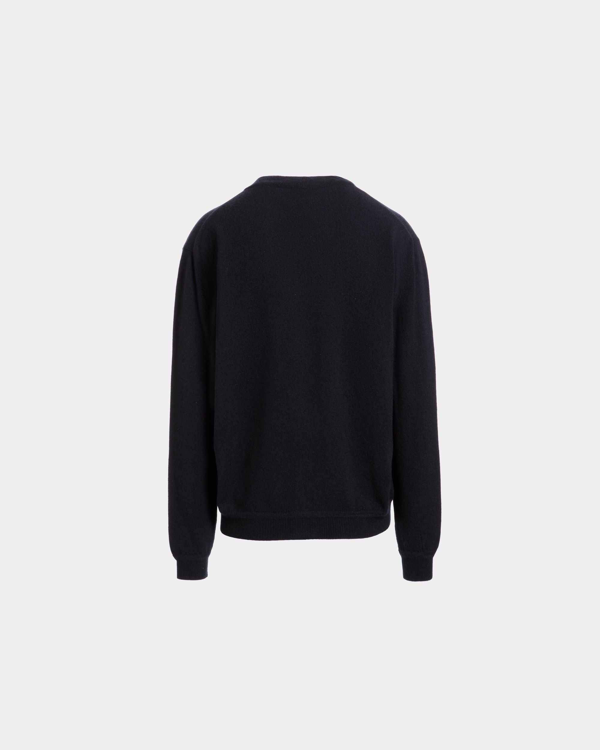 Cardigan With a Bally Crest in Navy Blue Cashmere - Herren - Bally - 03