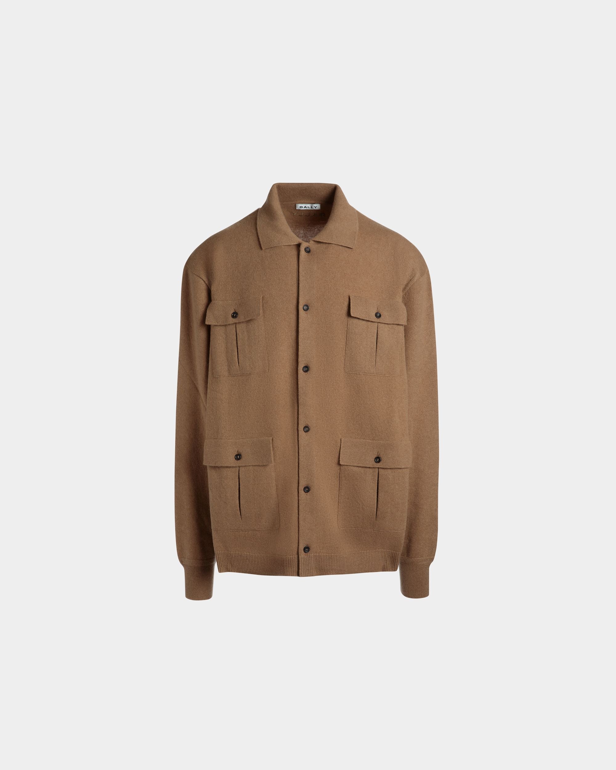 Chemise À Manches Longues Avec Logo En Cachemire Marron - Homme - Bally - 01