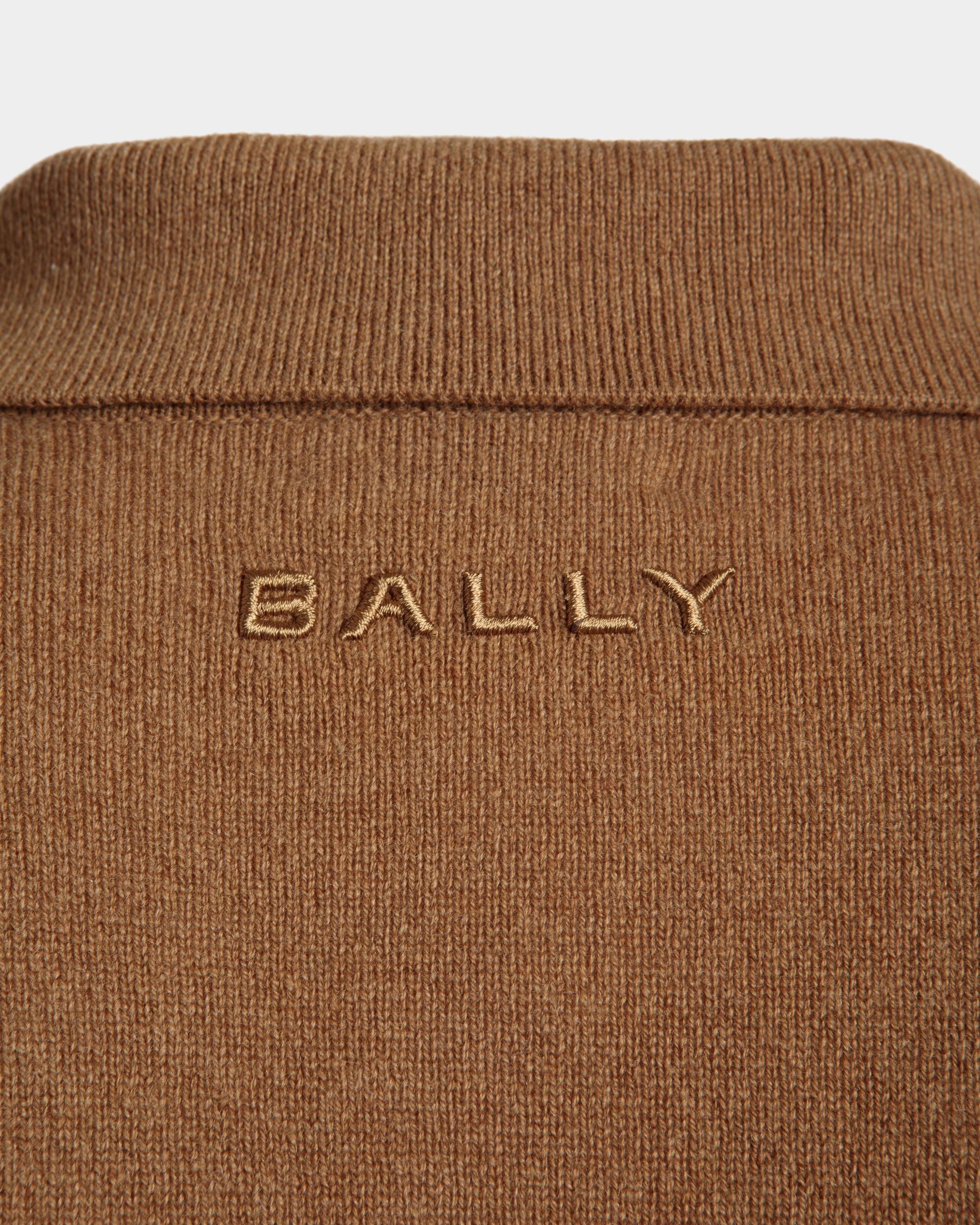 Chemise À Manches Longues Avec Logo En Cachemire Marron - Homme - Bally - 04