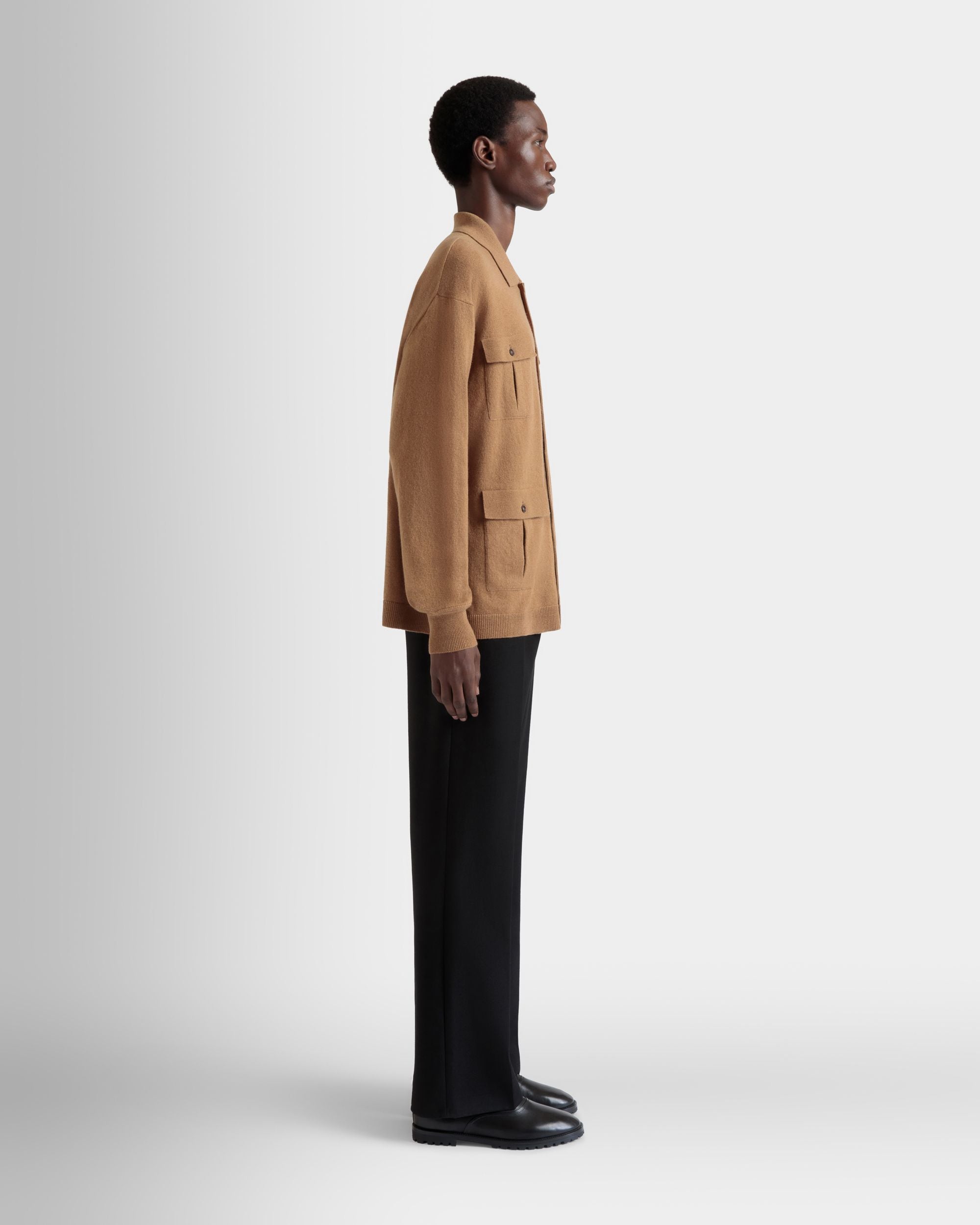 Chemise À Manches Longues Avec Logo En Cachemire Marron - Homme - Bally - 05